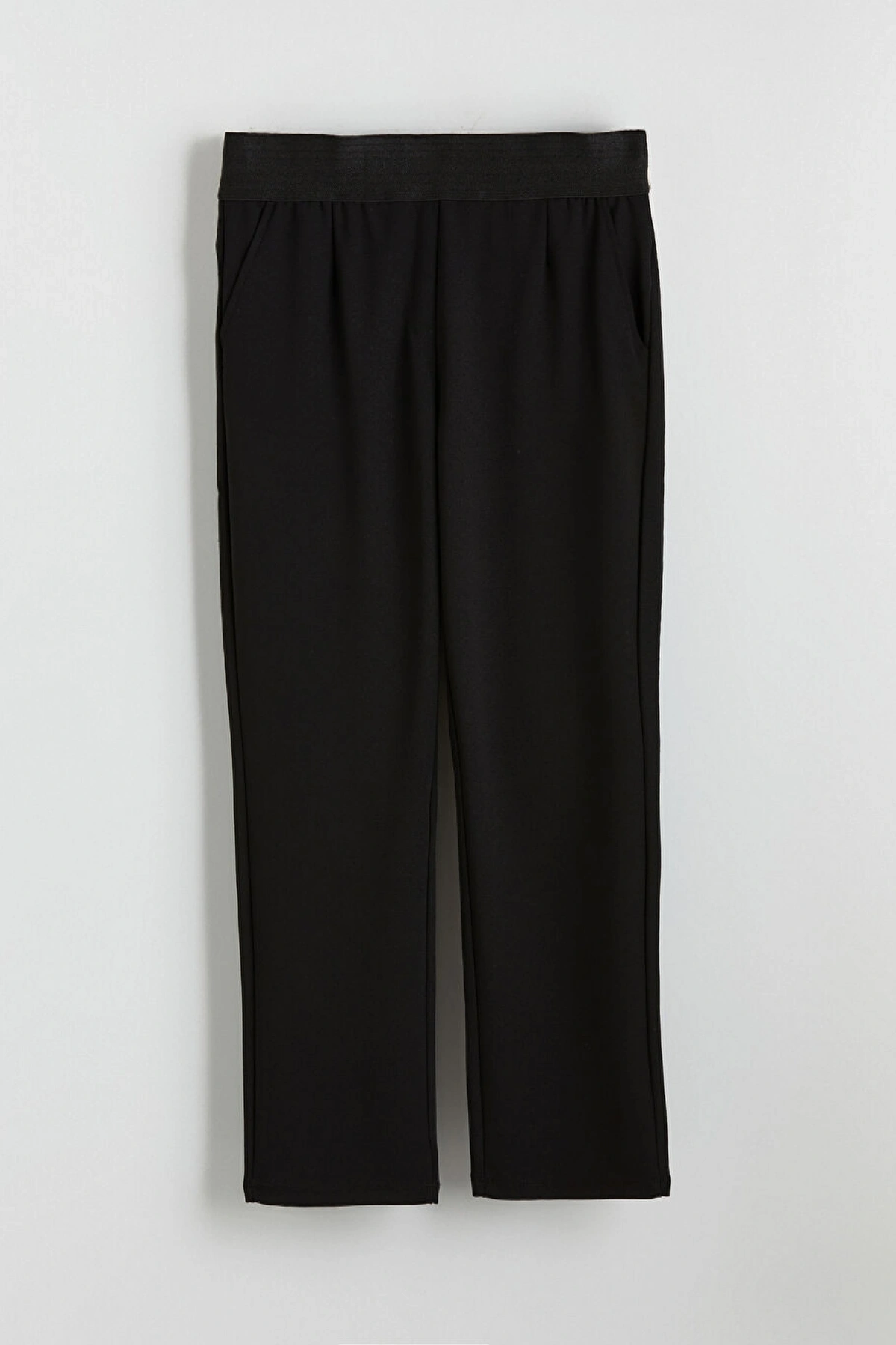 LCW Modest Siyah Beli Lastikli Krep Kadın Pantolon