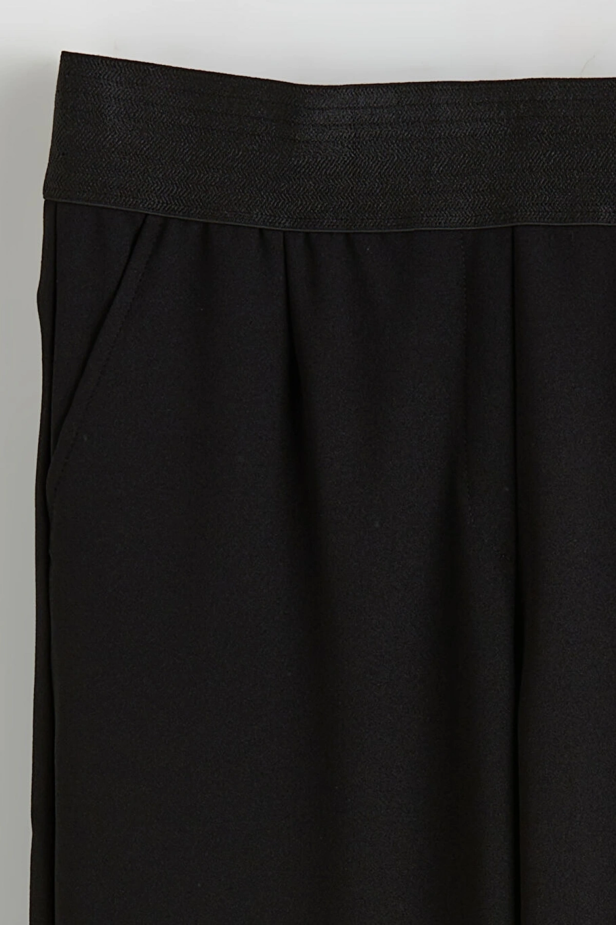 LCW Modest Siyah Beli Lastikli Krep Kadın Pantolon