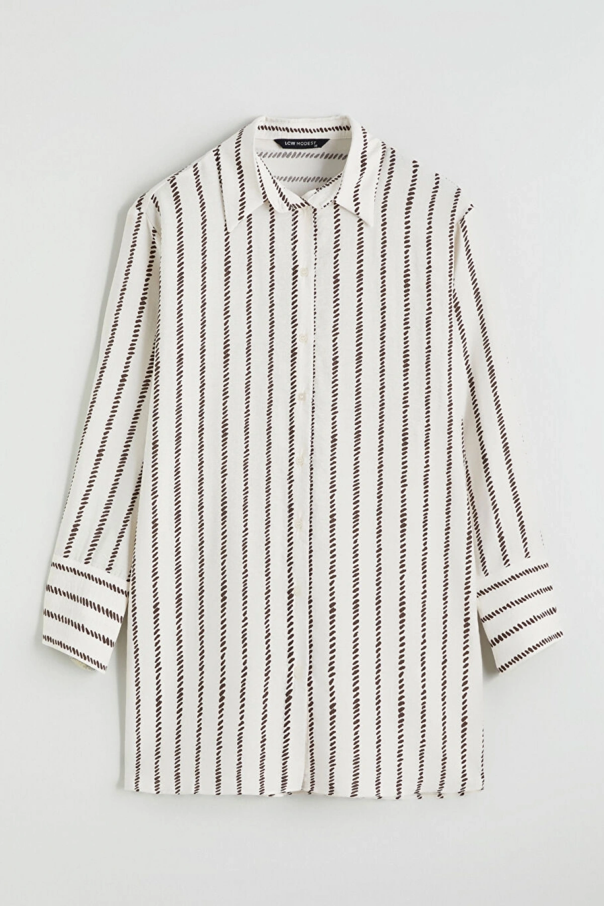 LCW Modest Kahverengi Desenli Kadın Gömlek Tunik