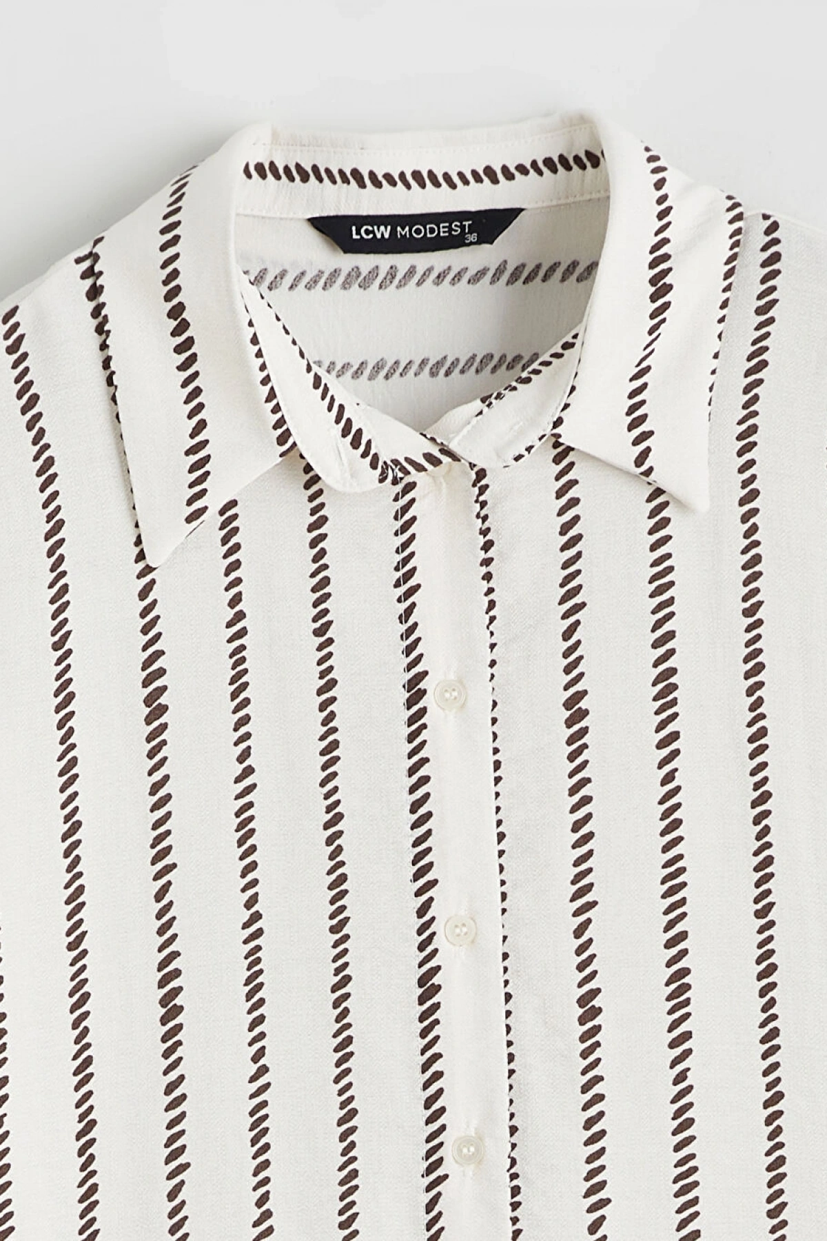 LCW Modest Kahverengi Desenli Kadın Gömlek Tunik