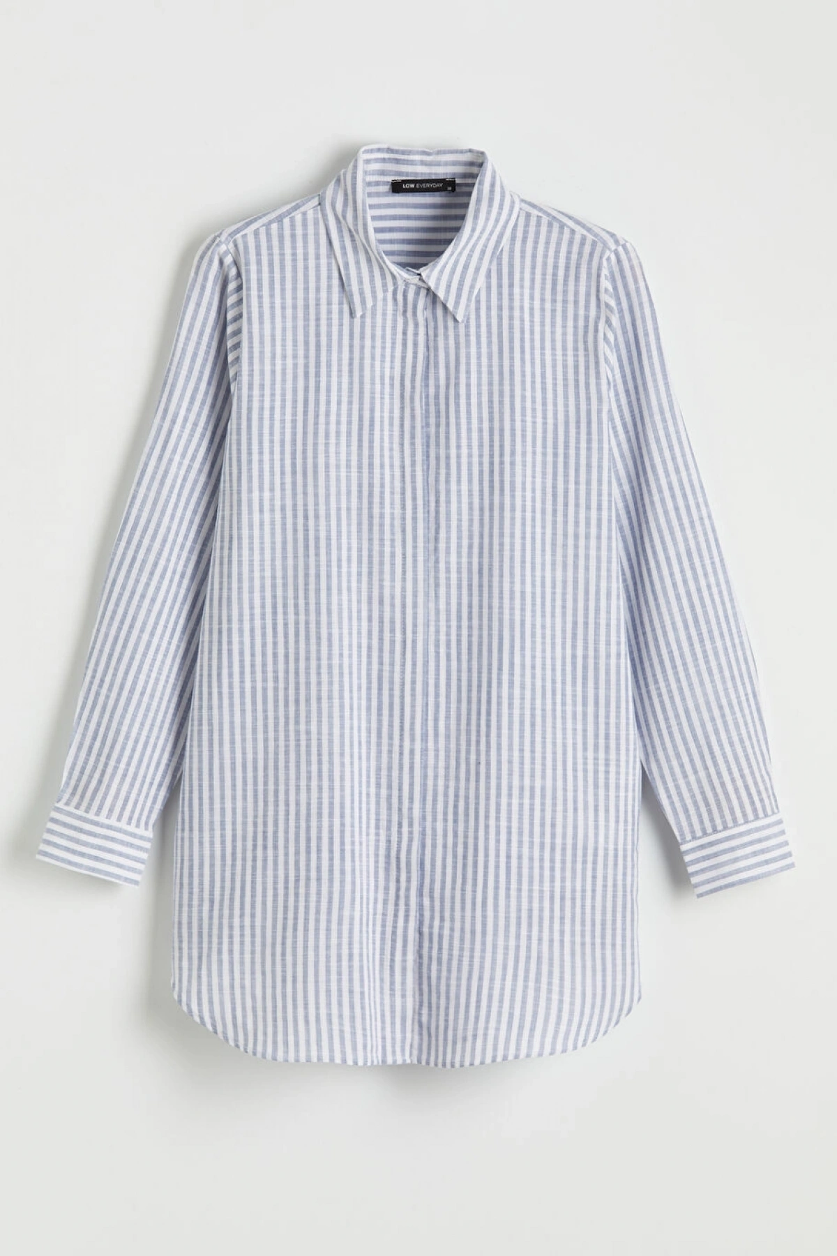 LCWAIKIKI Classic Mavi Çizgili Kadın Gömlek Tunik