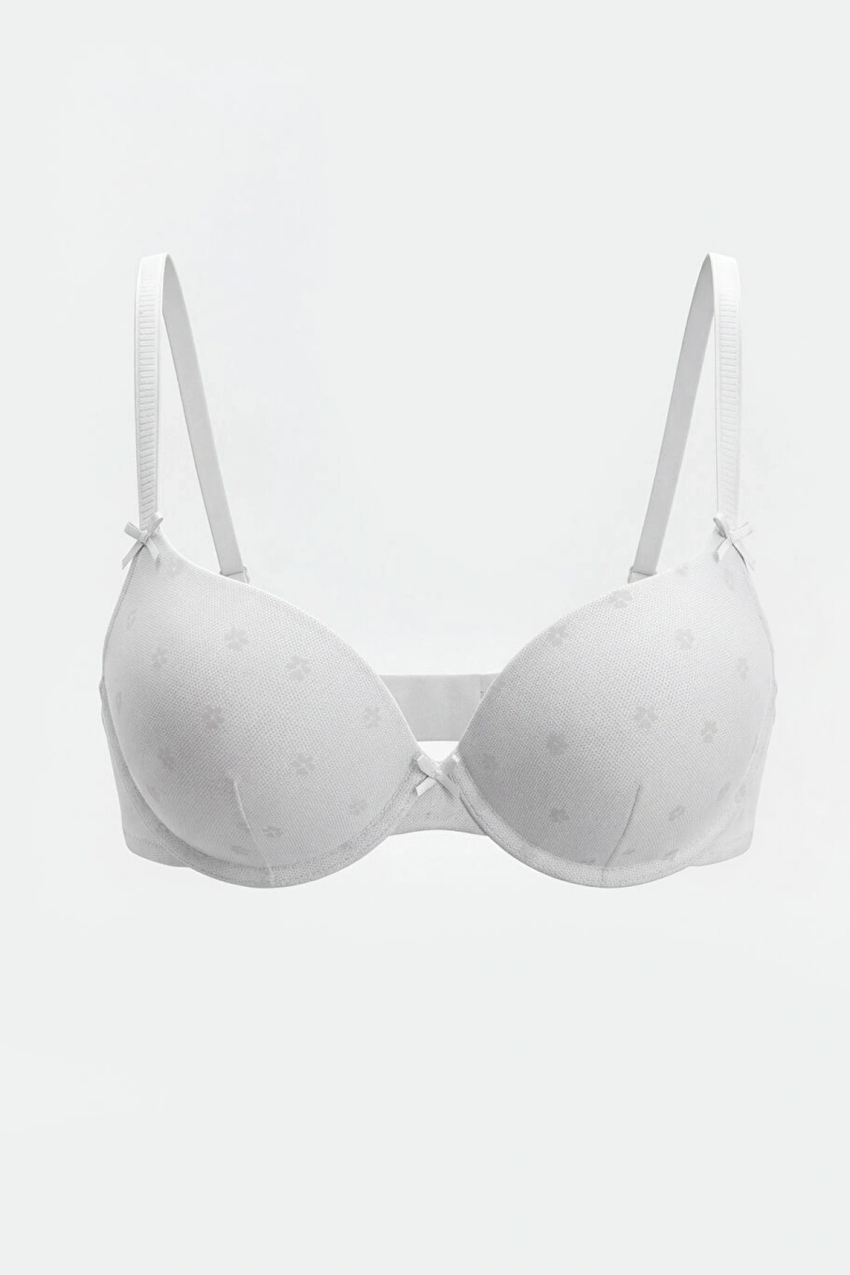 LCW DREAM Beyaz Balenli Dolgulu Çiçekli Fantezi Tişört Sütyen