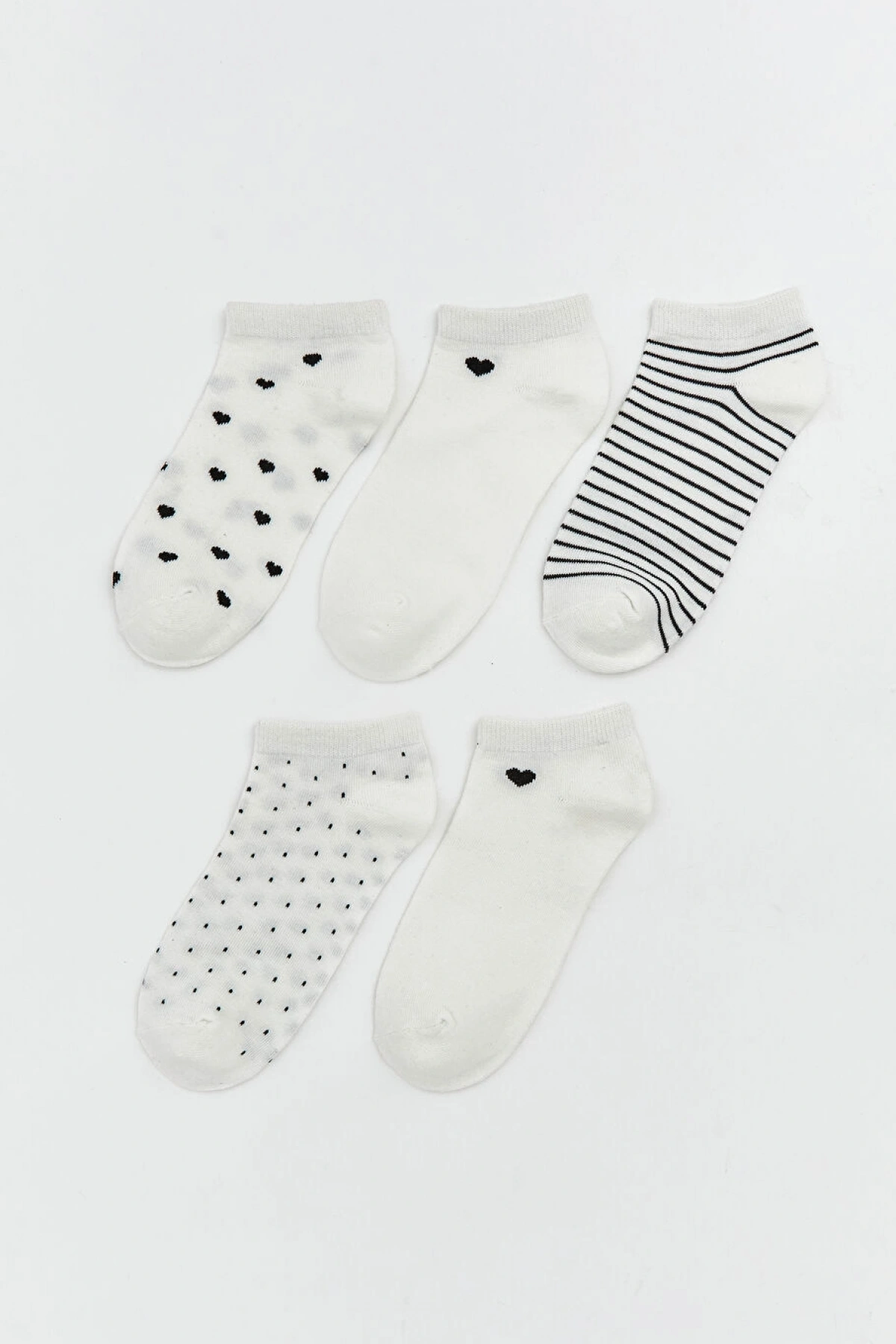 LCW DREAM Ekru Desenli Kadın Patik Çorap 5li