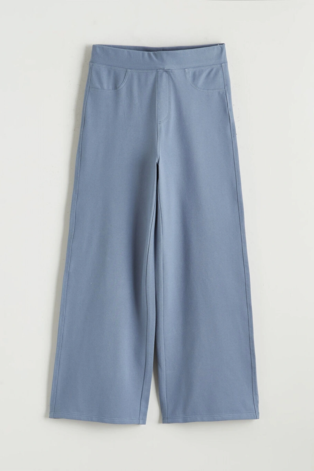 LCW Kids Lacivert Denim Görünümlü Geniş Paça Kız Çocuk Eşofman Altı