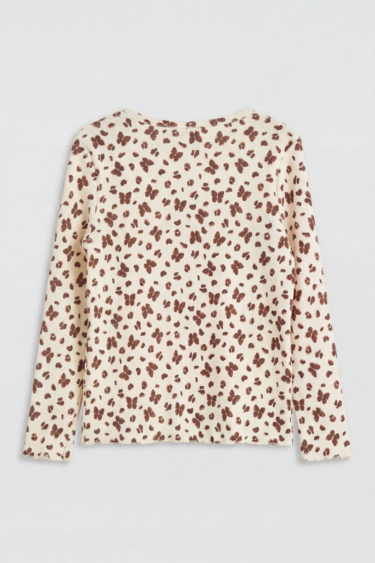 LCW Kids Ekru Bisiklet Yaka Baskılı Kız Çocuk Tişört