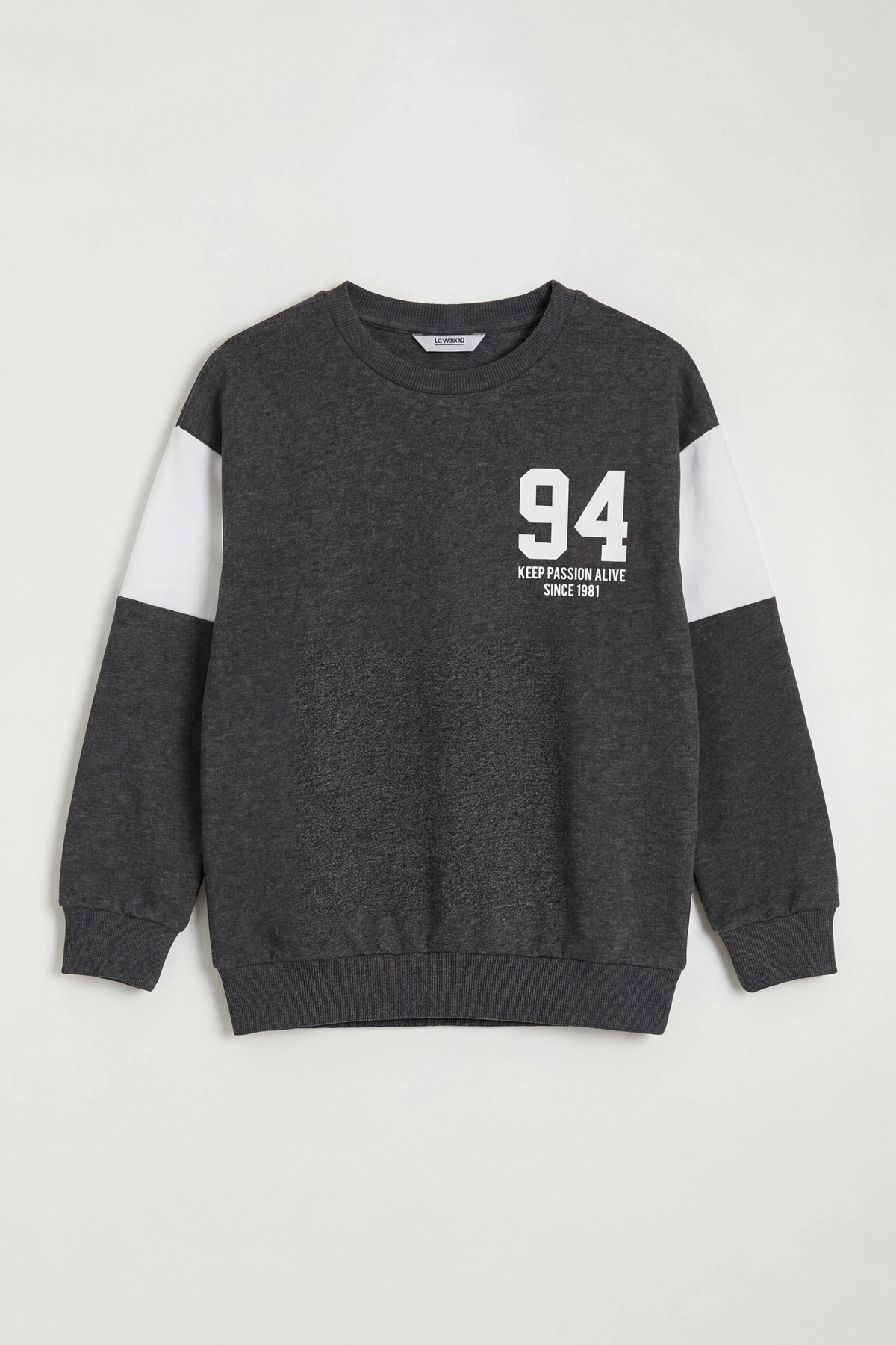 LCW Kids Antrasit Bisiklet Yaka Baskılı Erkek Çocuk Eşofman Takımı