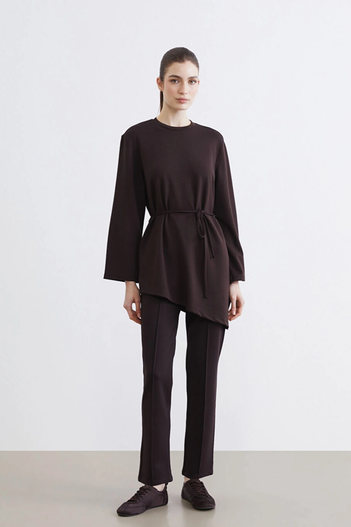 LCW Modest Kahverengi Yüksek Bel Slim Fit Kadın Pantolon