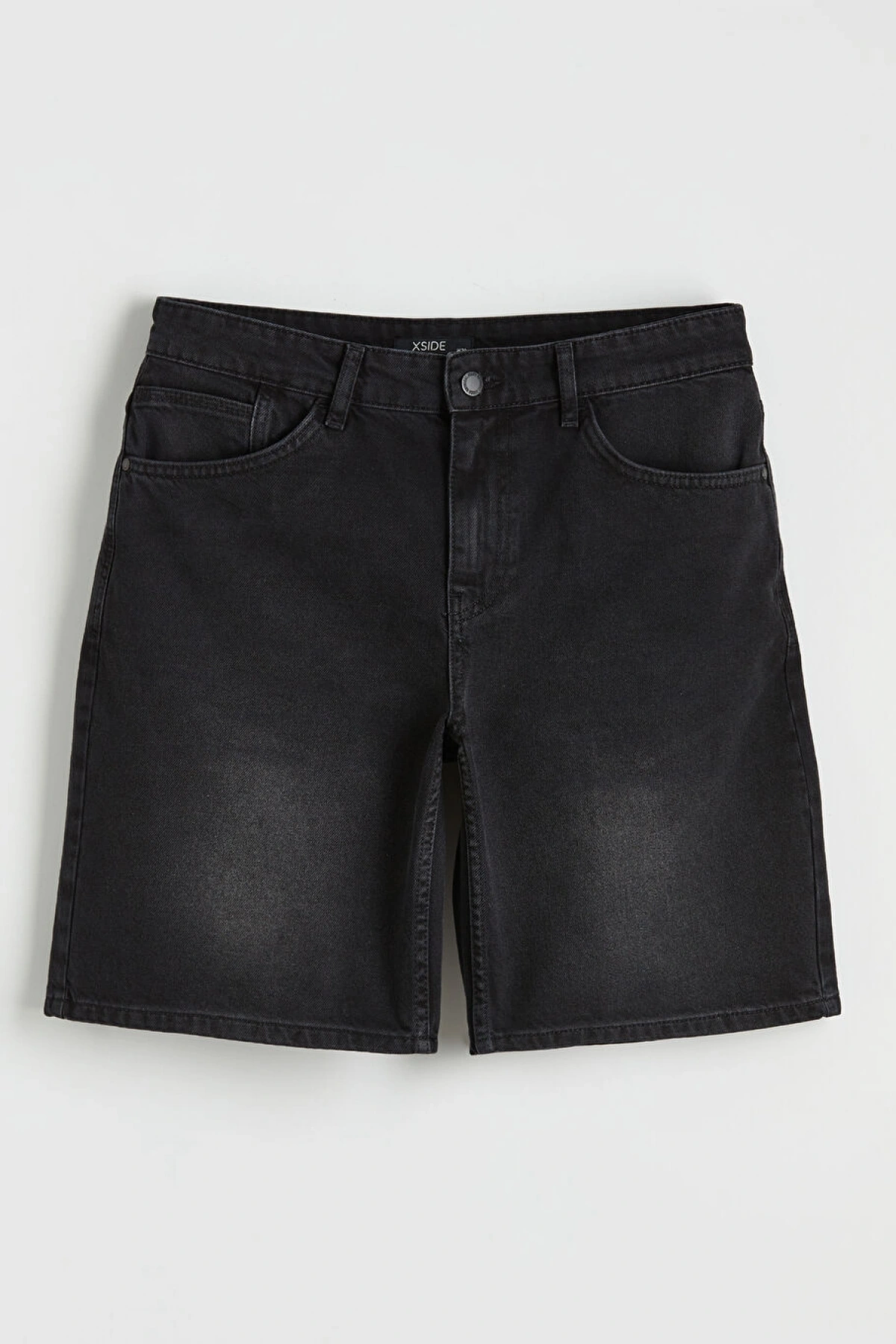 XSIDE Siyah Loose Fit Erkek Jean Şort