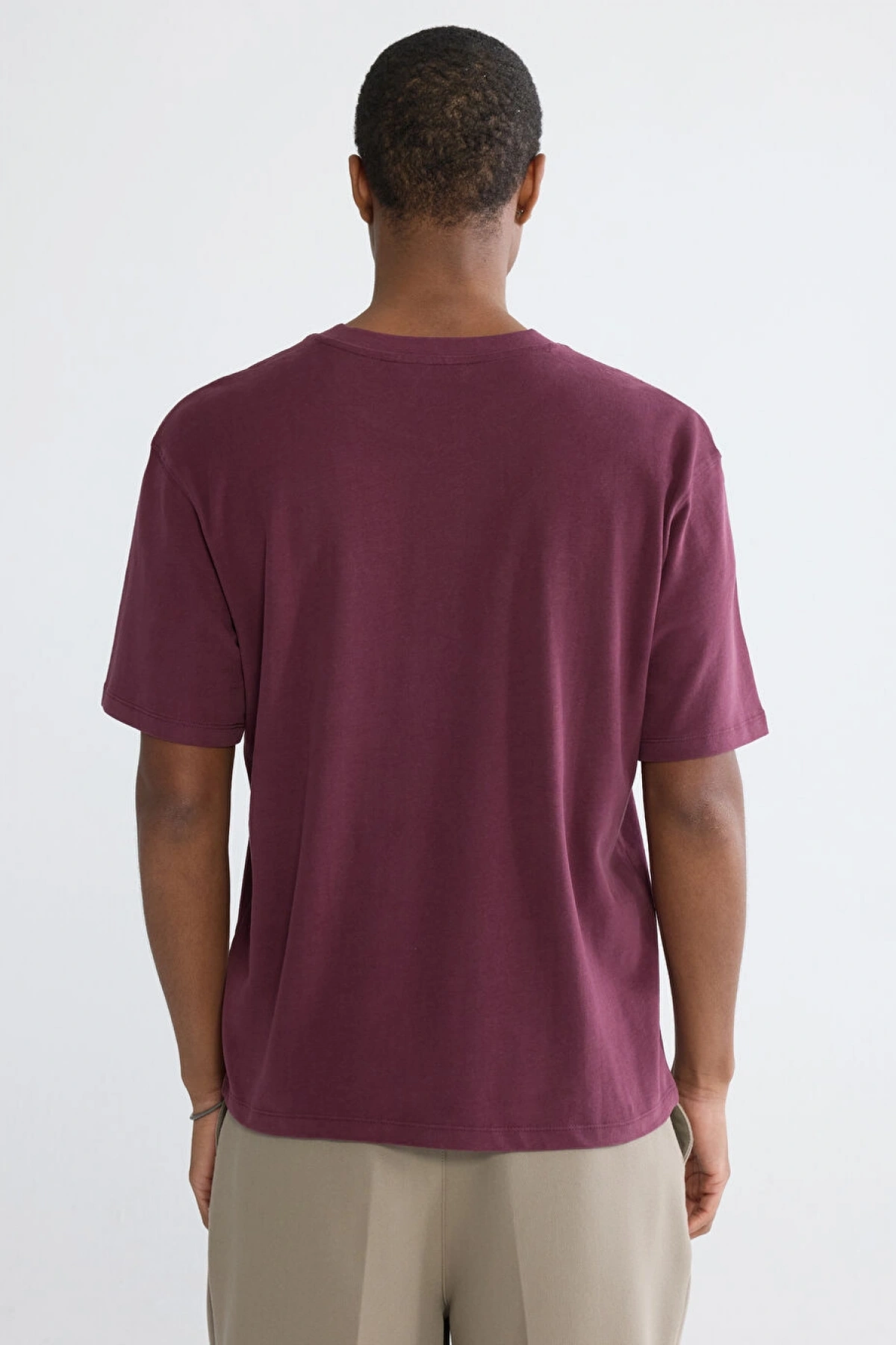 XSIDE Bordo Bisiklet Yaka Baskılı Penye Erkek Tişört