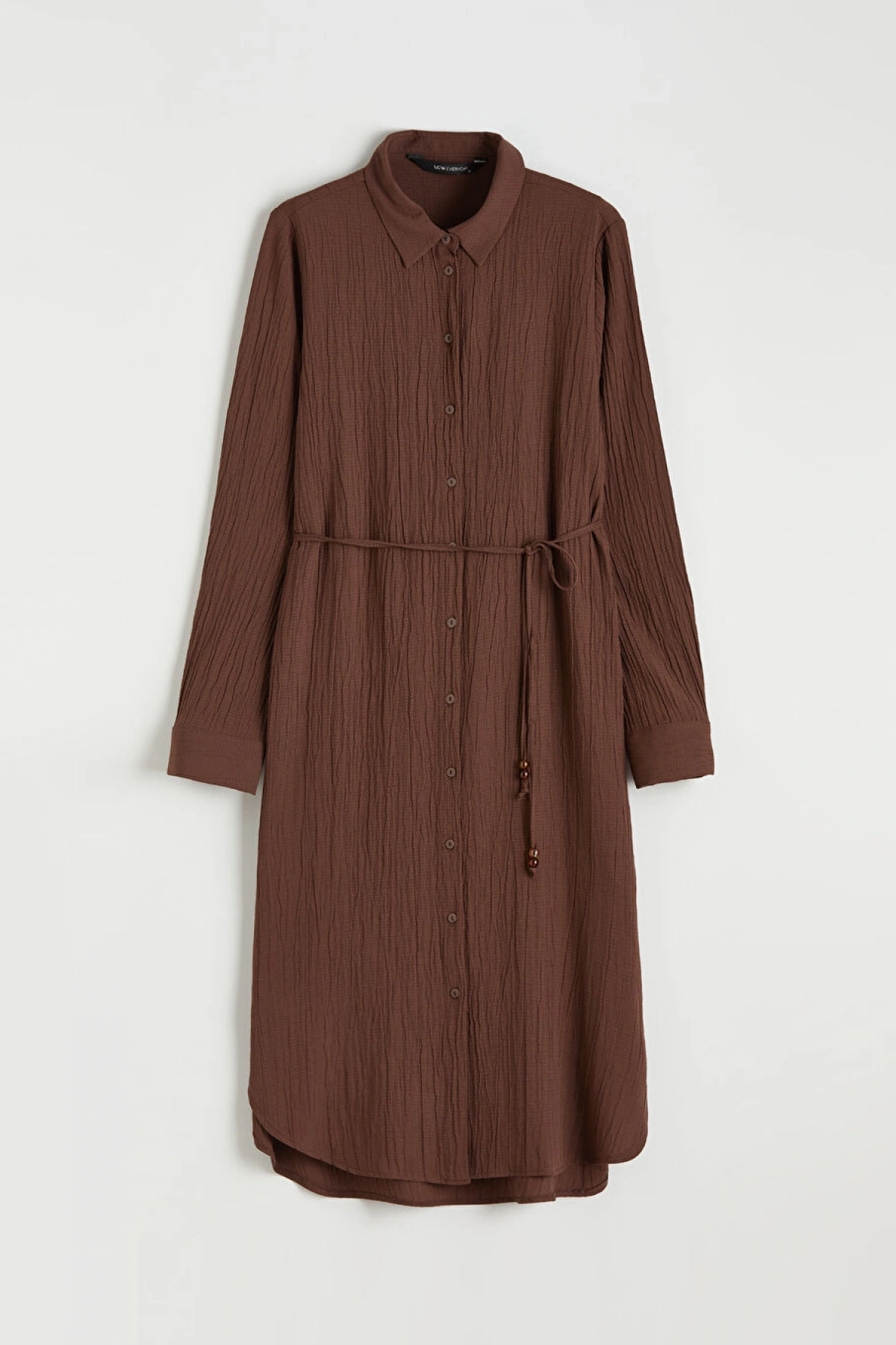 LCWAIKIKI Classic Kahverengi Dokulu Oversize Kadın Gömlek Tunik