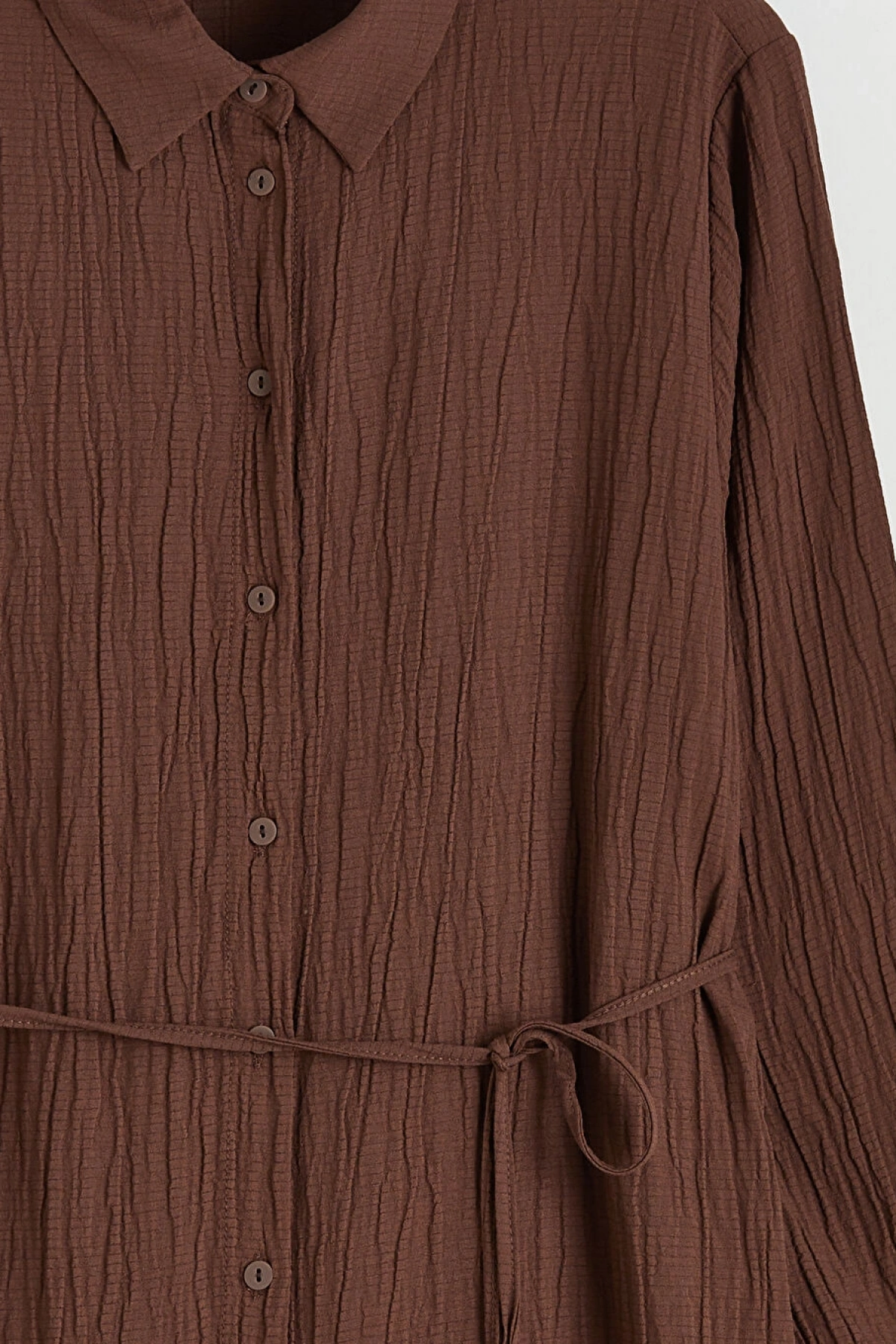 LCWAIKIKI Classic Kahverengi Dokulu Oversize Kadın Gömlek Tunik