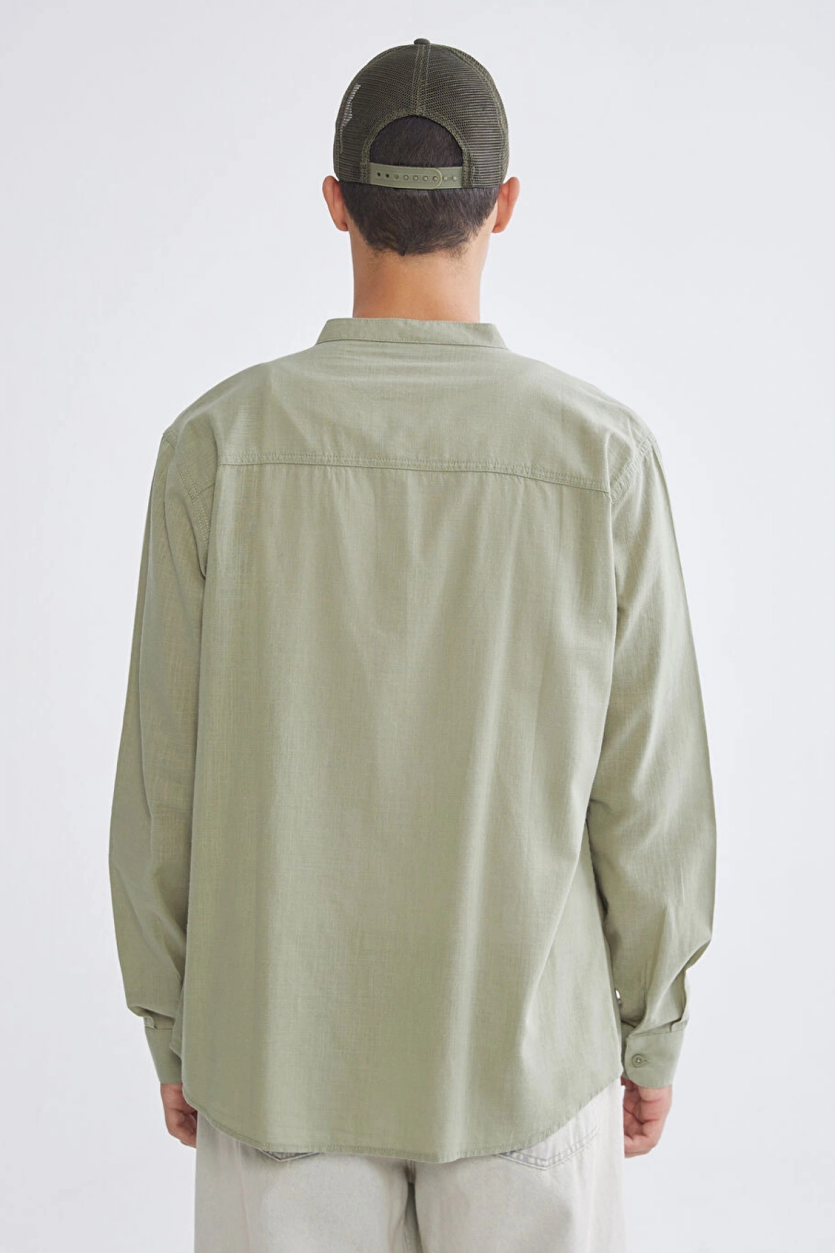 XSIDE Haki Regular Fit Poplin Erkek Gömlek