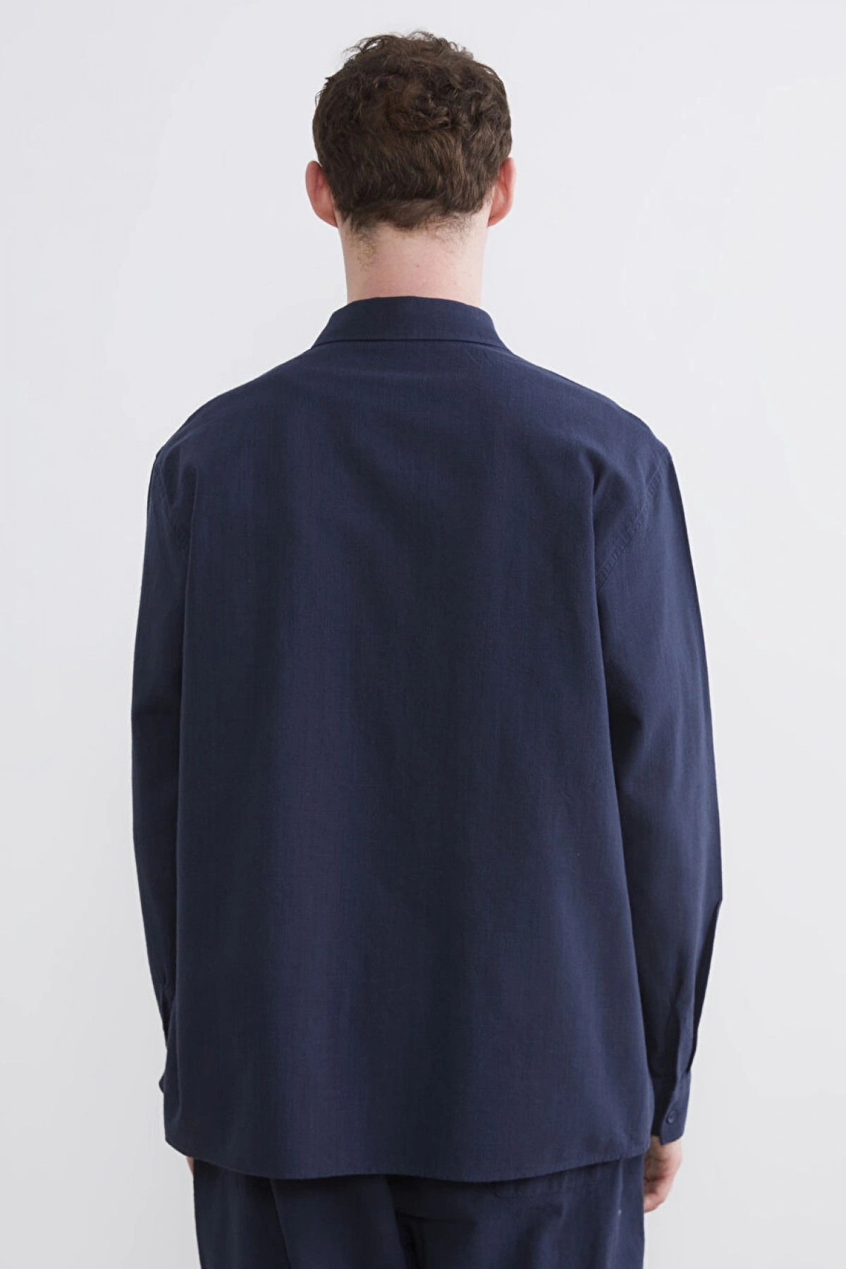 XSIDE Lacivert Regular Fit Erkek Keten Görünümlü Gömlek