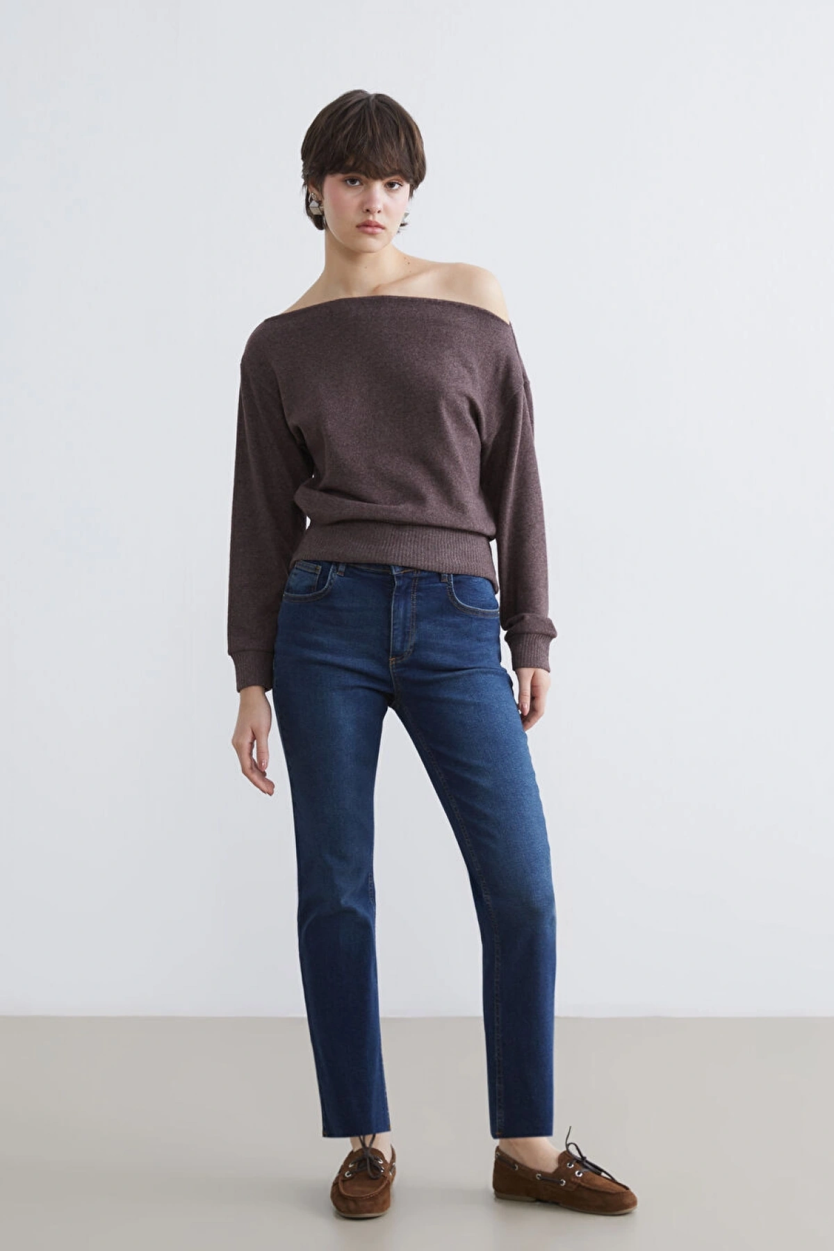 XSIDE Mavi Crop Flare Kadın Jean Pantolon