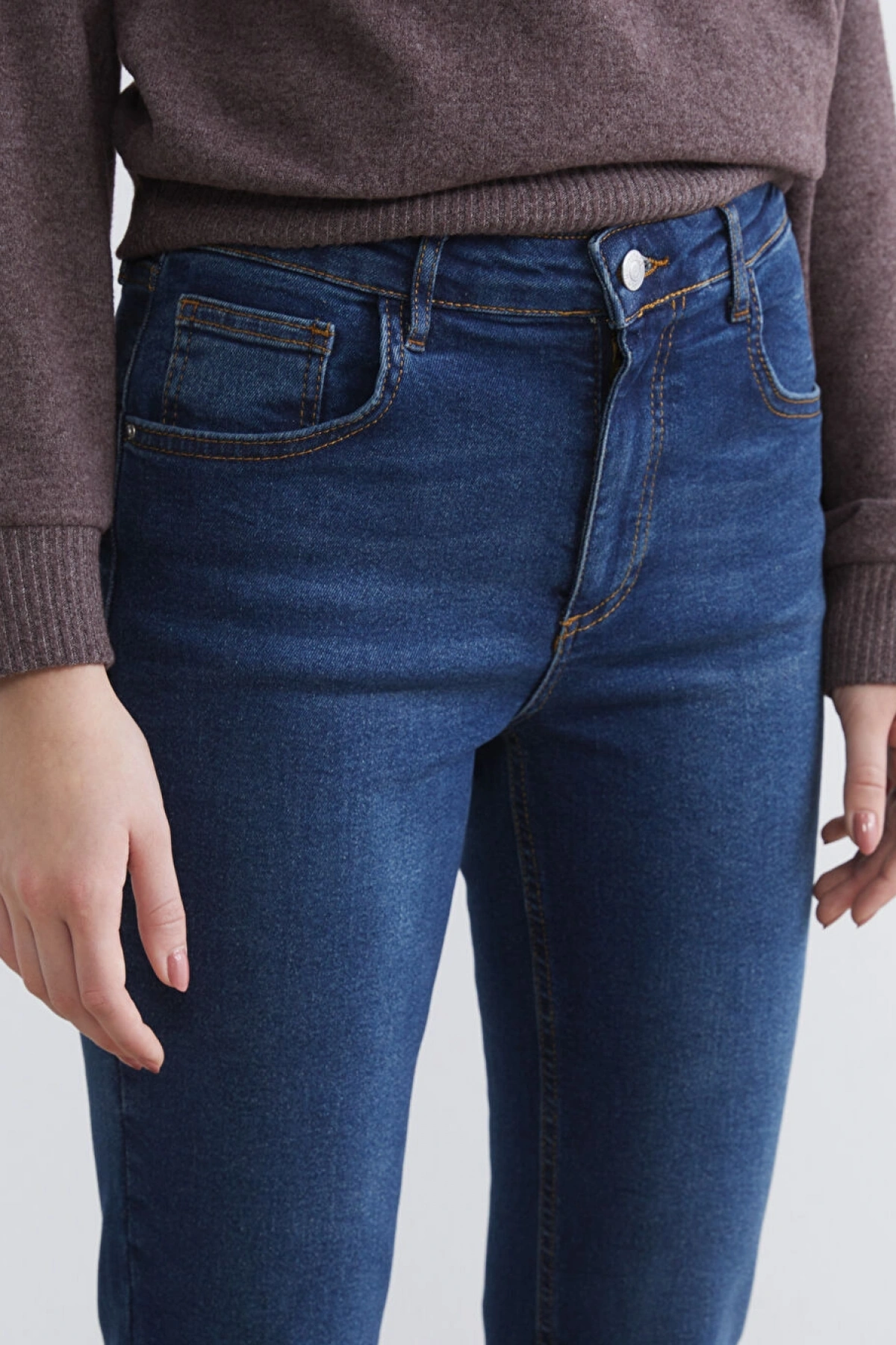 XSIDE Mavi Crop Flare Kadın Jean Pantolon