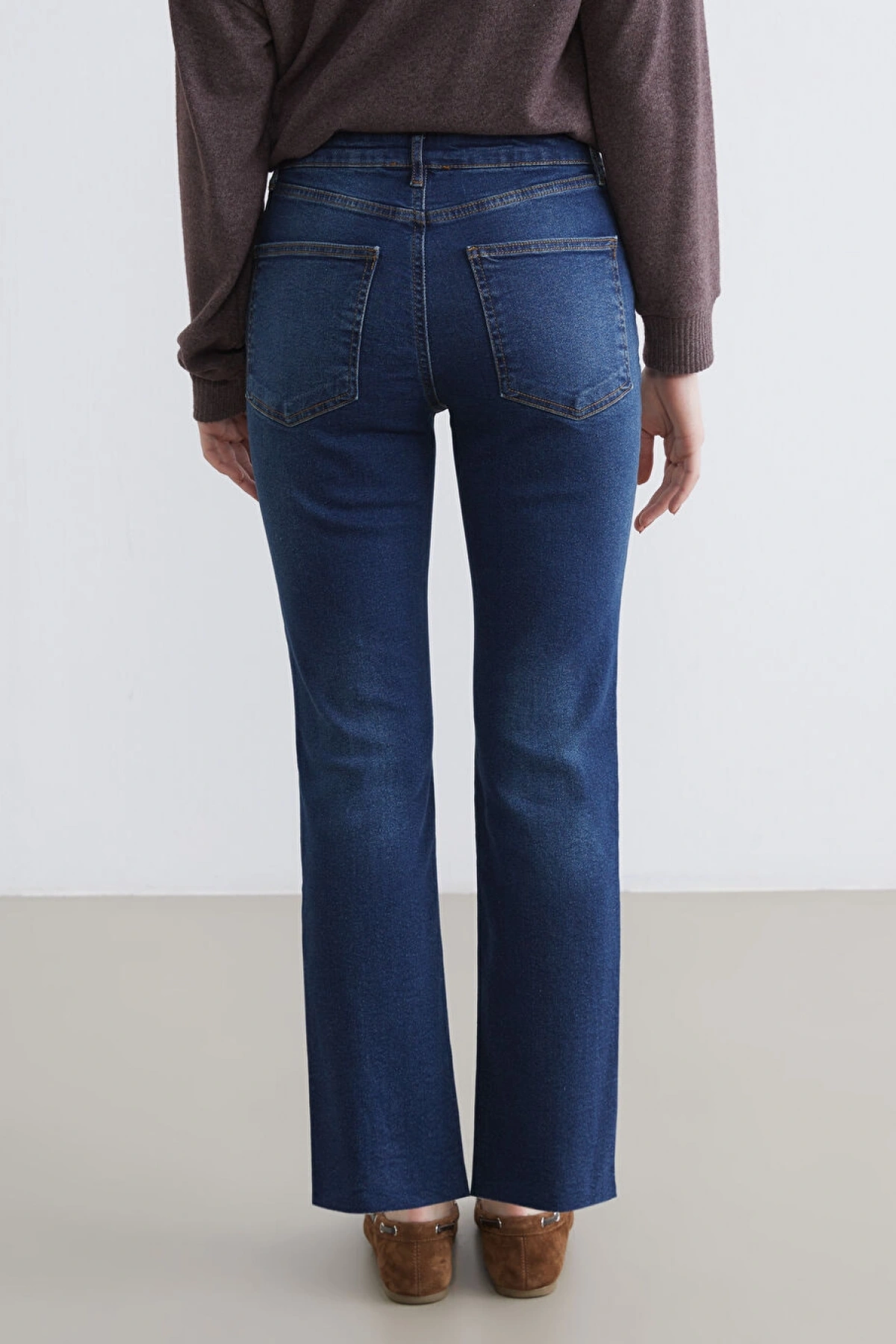 XSIDE Mavi Crop Flare Kadın Jean Pantolon