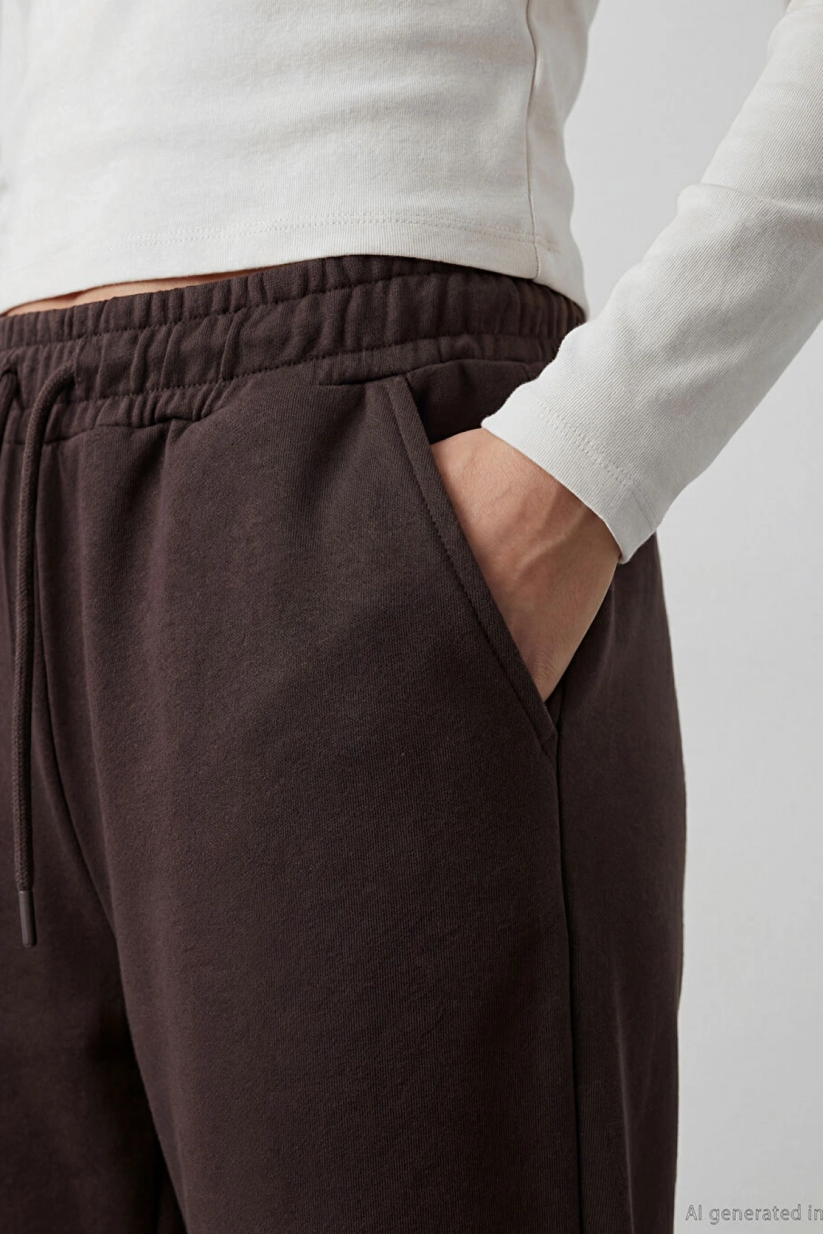 LCW Modest Kahverengi Beli Lastikli Kadın Eşofman Altı