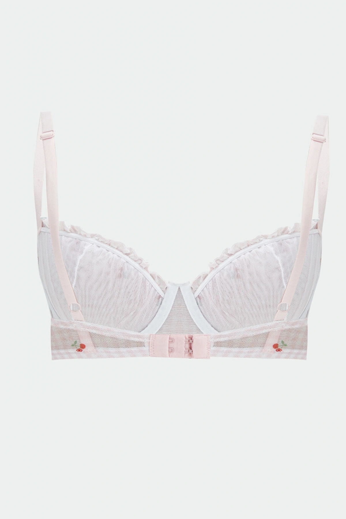 LCW Young Pembe Balenli Dolgusuz Kiraz Nakışlı Damla Sütyen