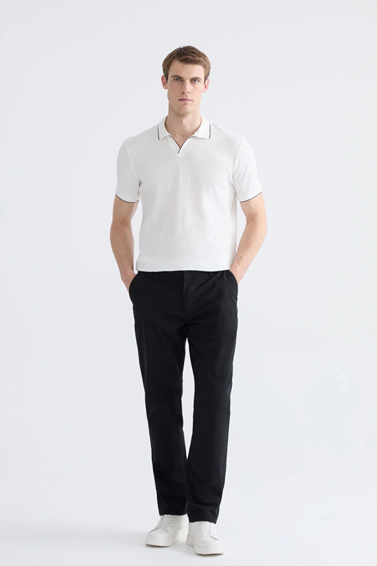 LCWAIKIKI Classic Ekru Polo Yaka Erkek Tişört