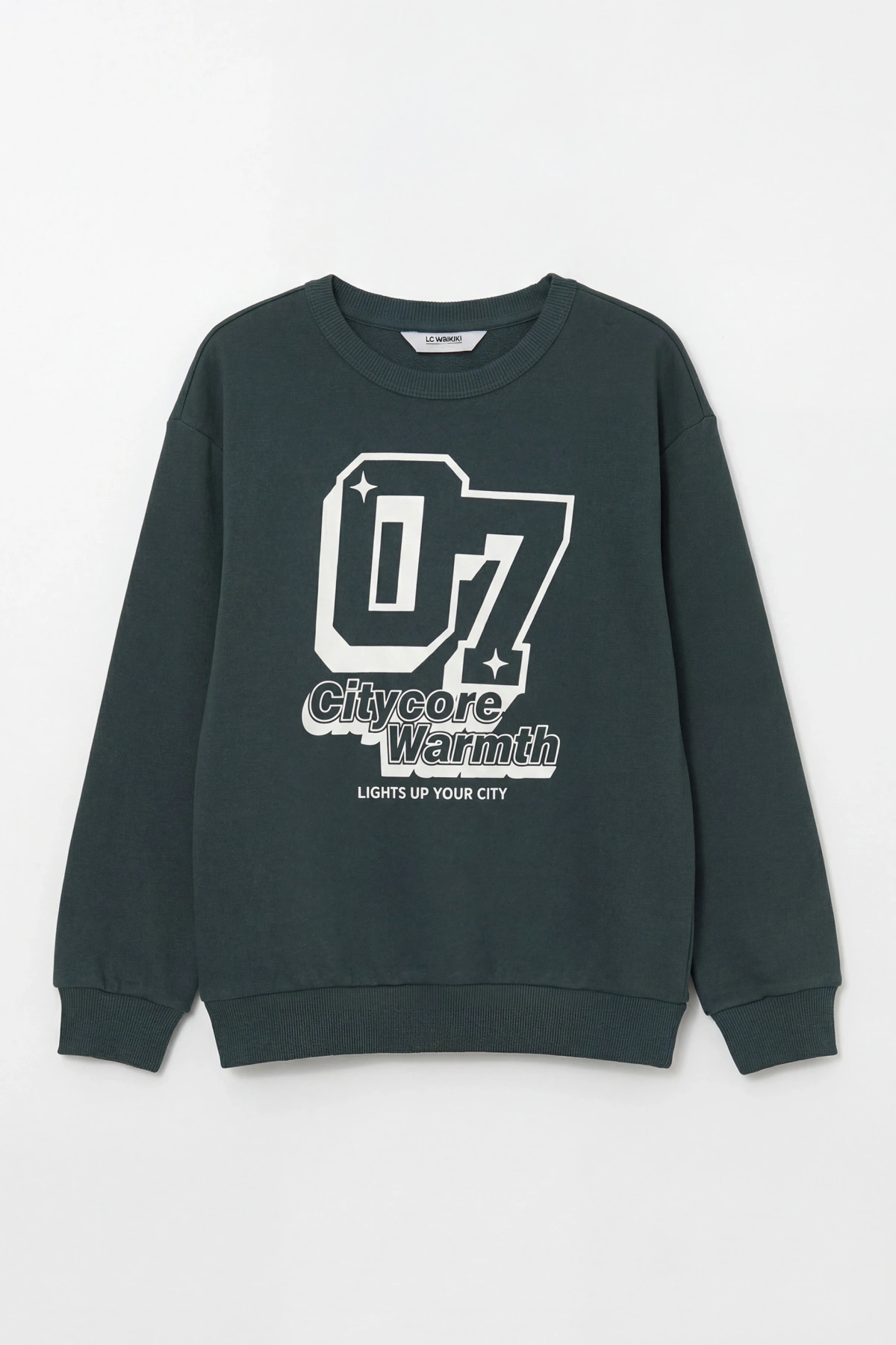 LCW Kids Antrasit Bisiklet Yaka Baskılı Erkek Çocuk Eşofman Takım