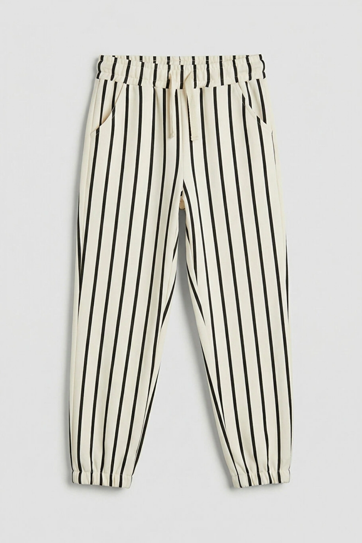 LCW Kids Ekru Çizgili Erkek Çocuk Jogger Eşofman Alt