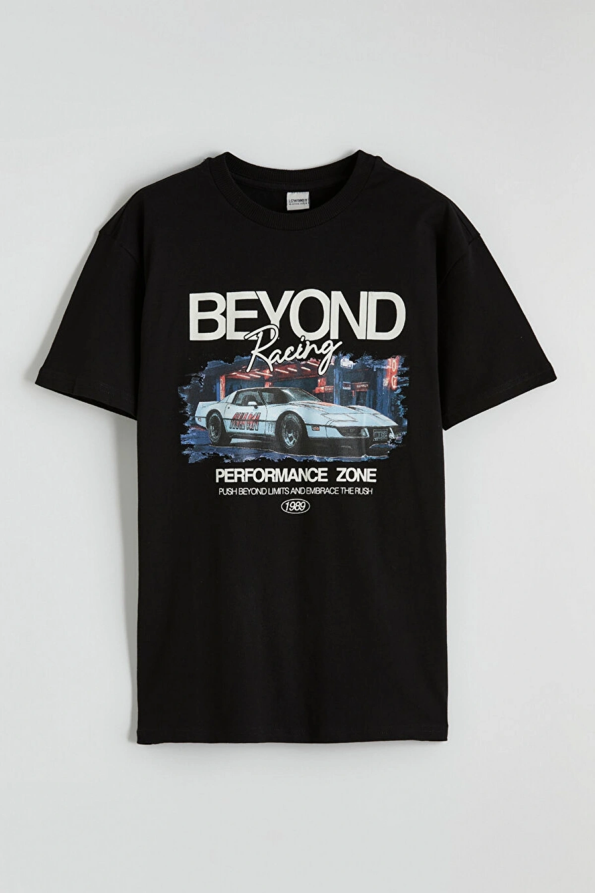 LCW Kids Siyah Erkek Çocuk Baskılı Tişört