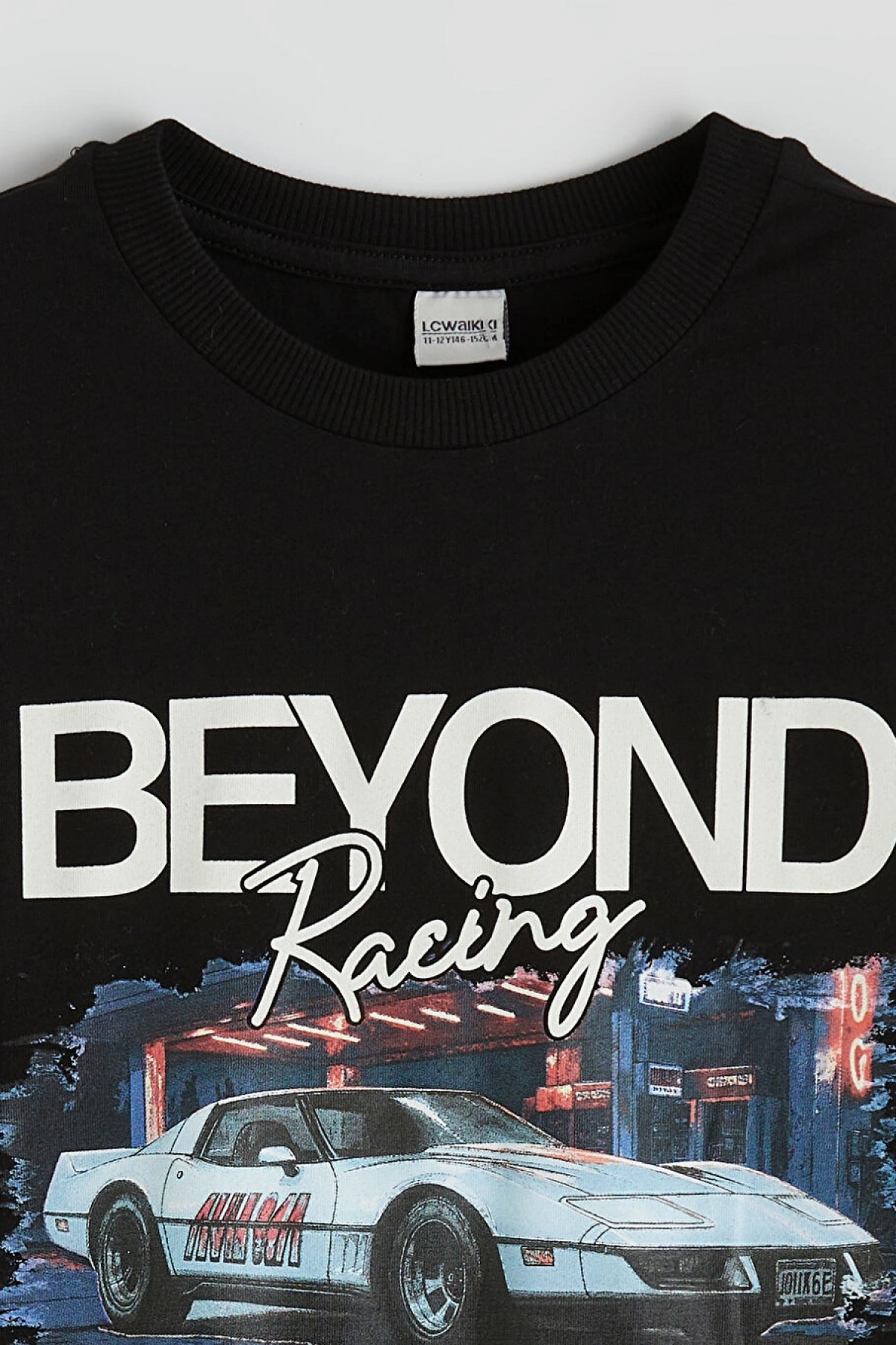 LCW Kids Siyah Erkek Çocuk Baskılı Tişört