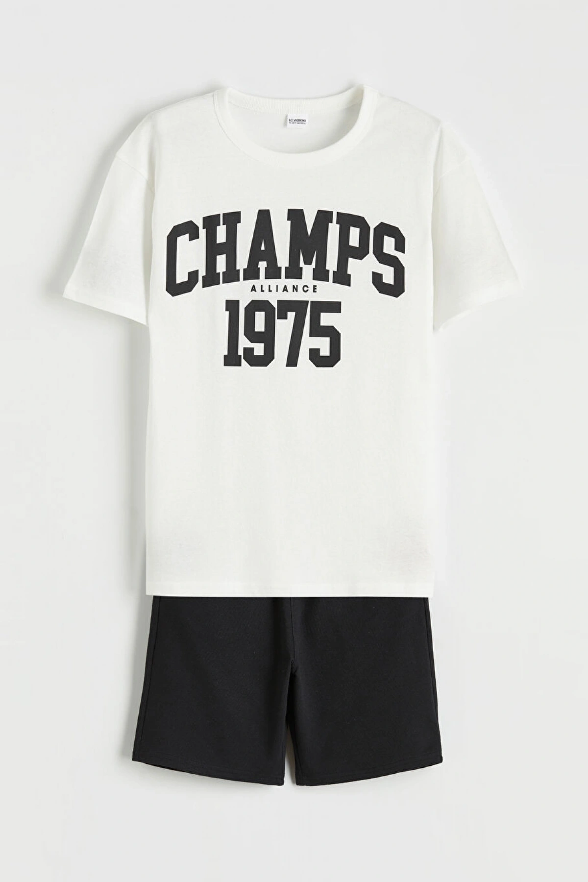 LCW Kids Ekru Erkek Çocuk Baskılı Tişört Ve Şort