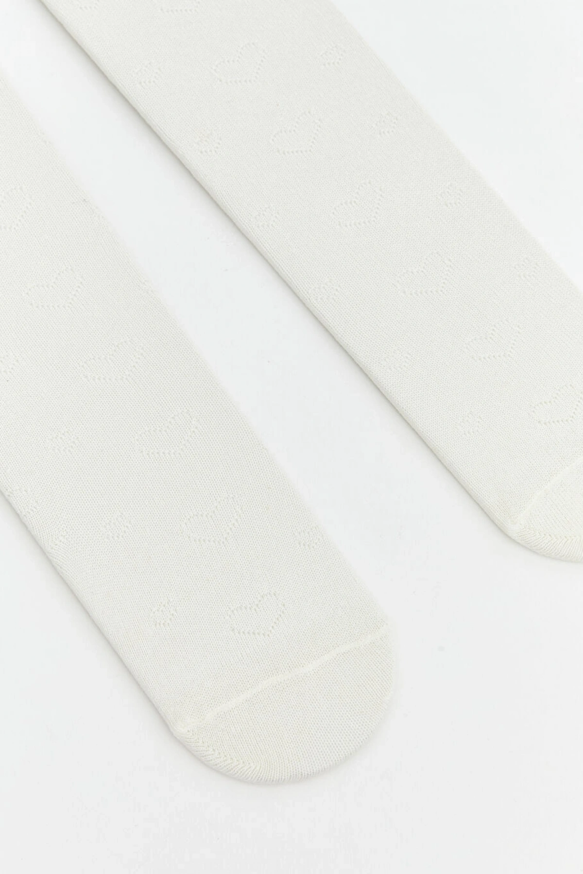 LCW baby Beyaz Kız Bebek Triko Külotlu Çorap 2li