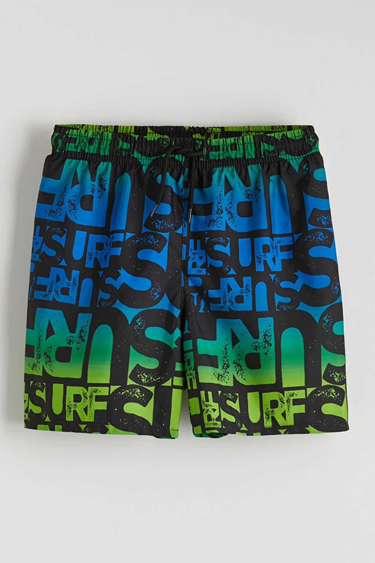 LCW Kids Siyah Beli Lastikli Baskılı Erkek Çocuk Deniz Şortu