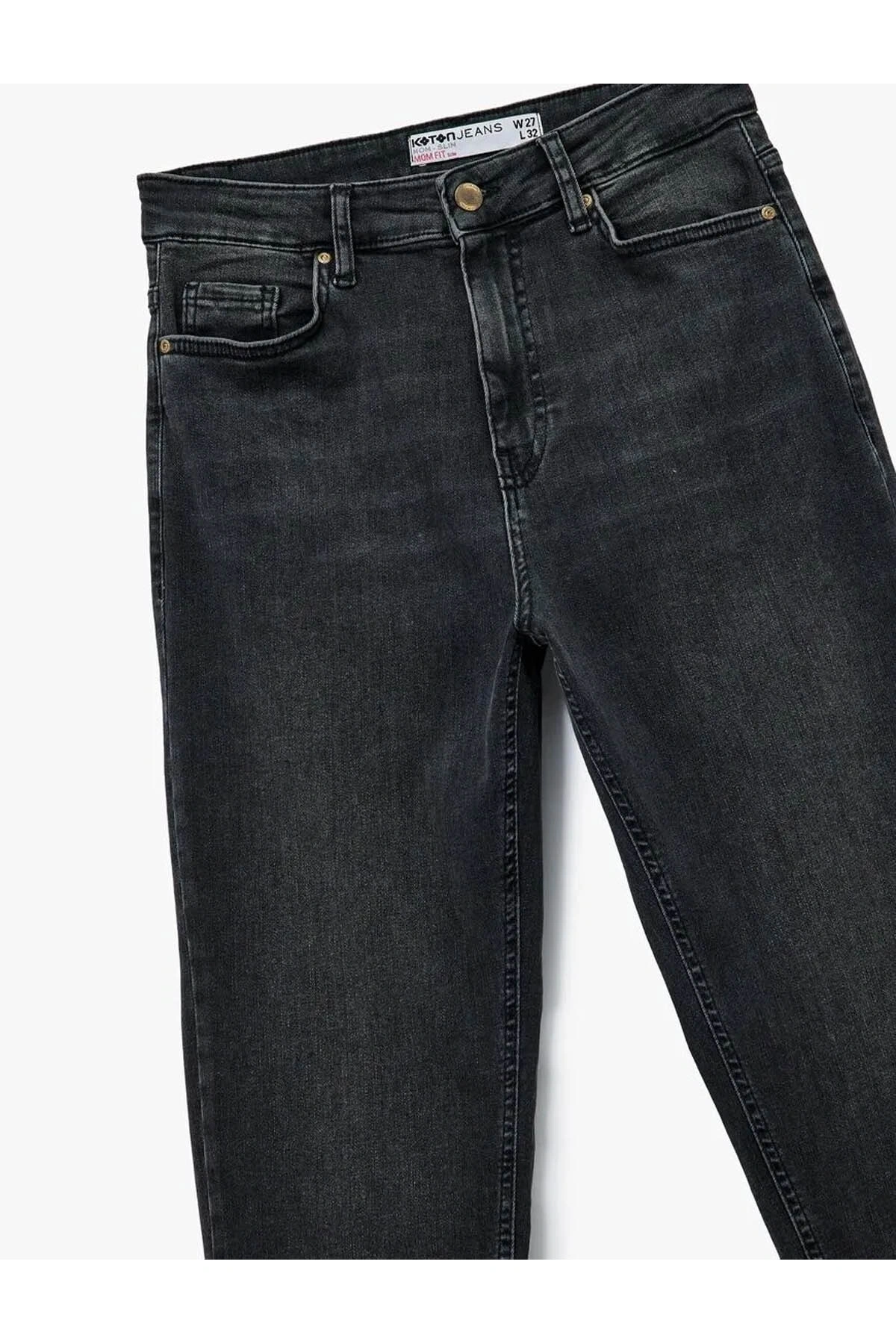 Koton Mom Slim Siyah Kadın Jean Pantolon