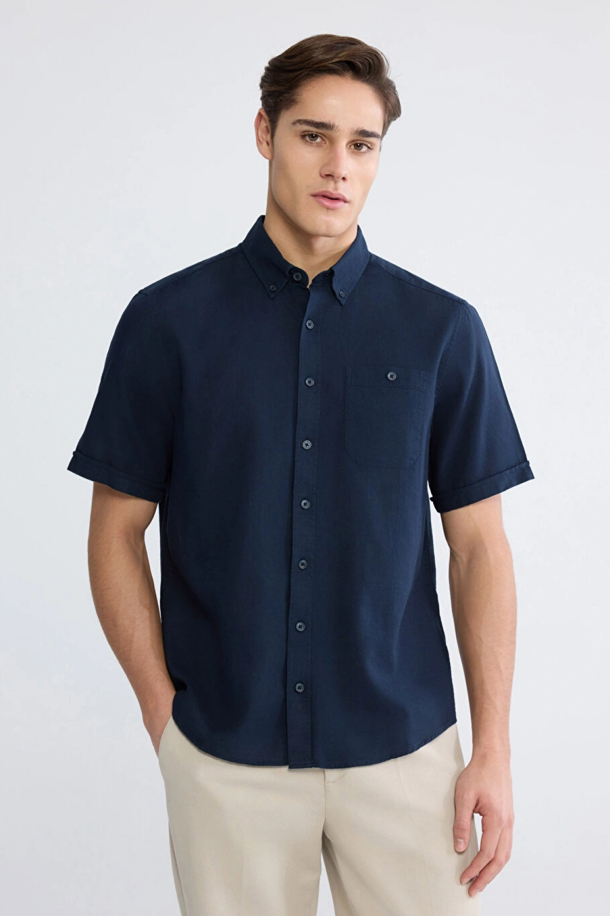 LCWAIKIKI Classic Lacivert Regular Fit Poplin Erkek Gömlek