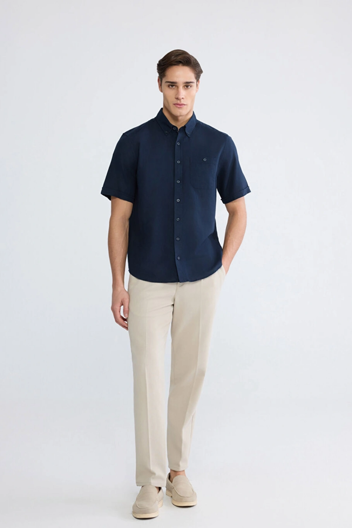 LCWAIKIKI Classic Lacivert Regular Fit Poplin Erkek Gömlek