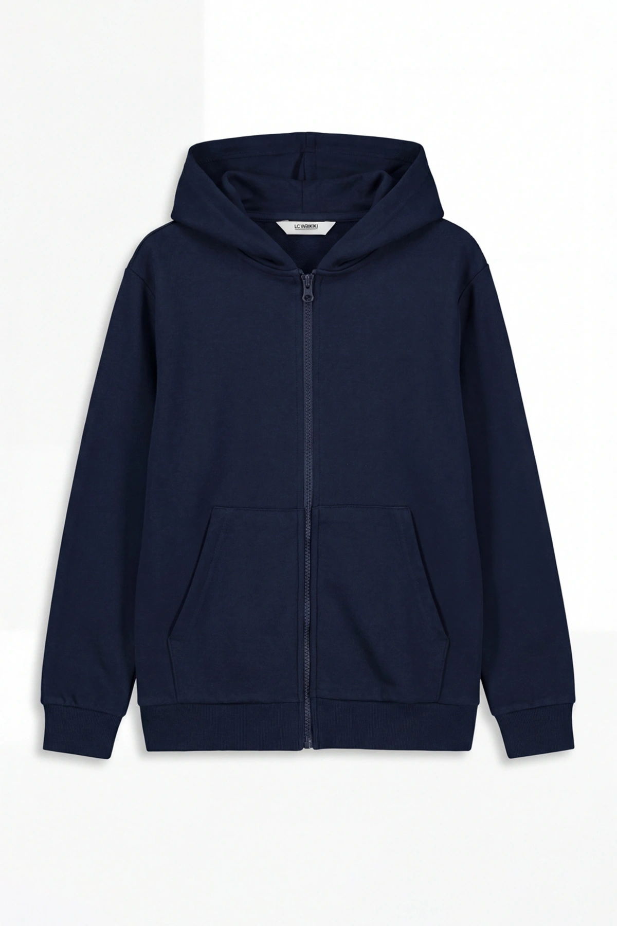 LCW Kids Lacivert Kapüşonlu Erkek Çocuk Fermuarlı