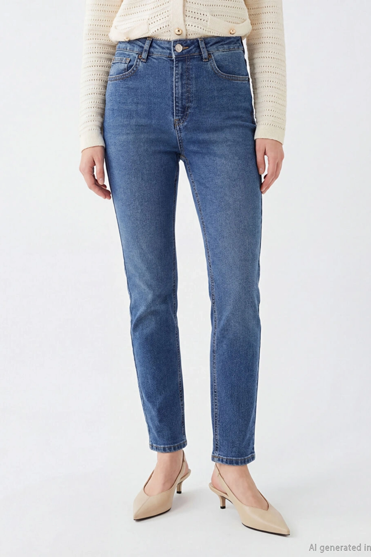 LCW Modest Indigo Mom Fit Kadın Jean Pantolon