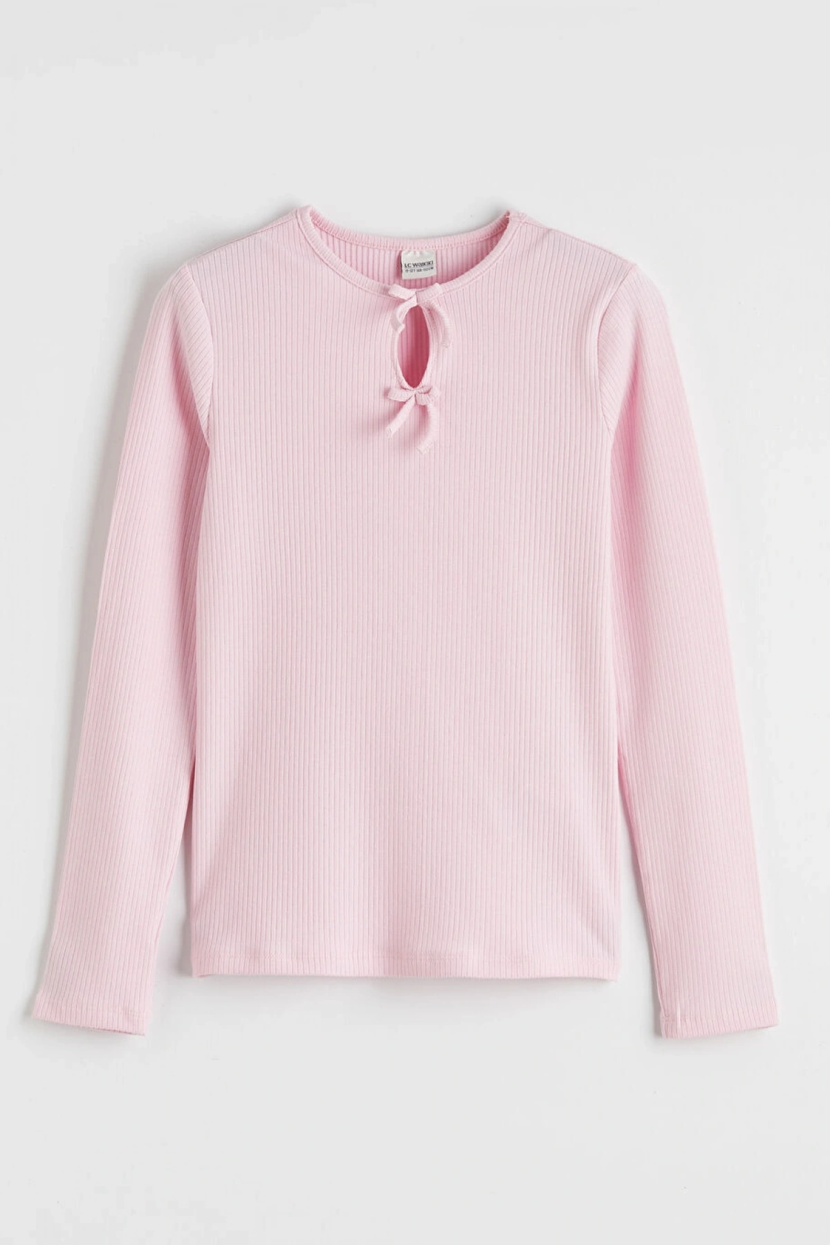 LCW Kids Pembe Fiyonk Detaylı Kız Çocuk Tişört