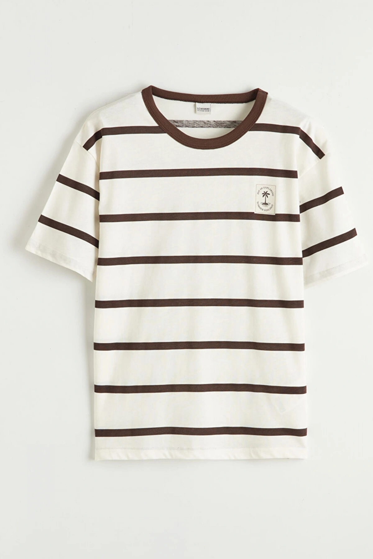 LCW Kids Kahverengi Çizgili Erkek Çocuk Tişört Ve Şort