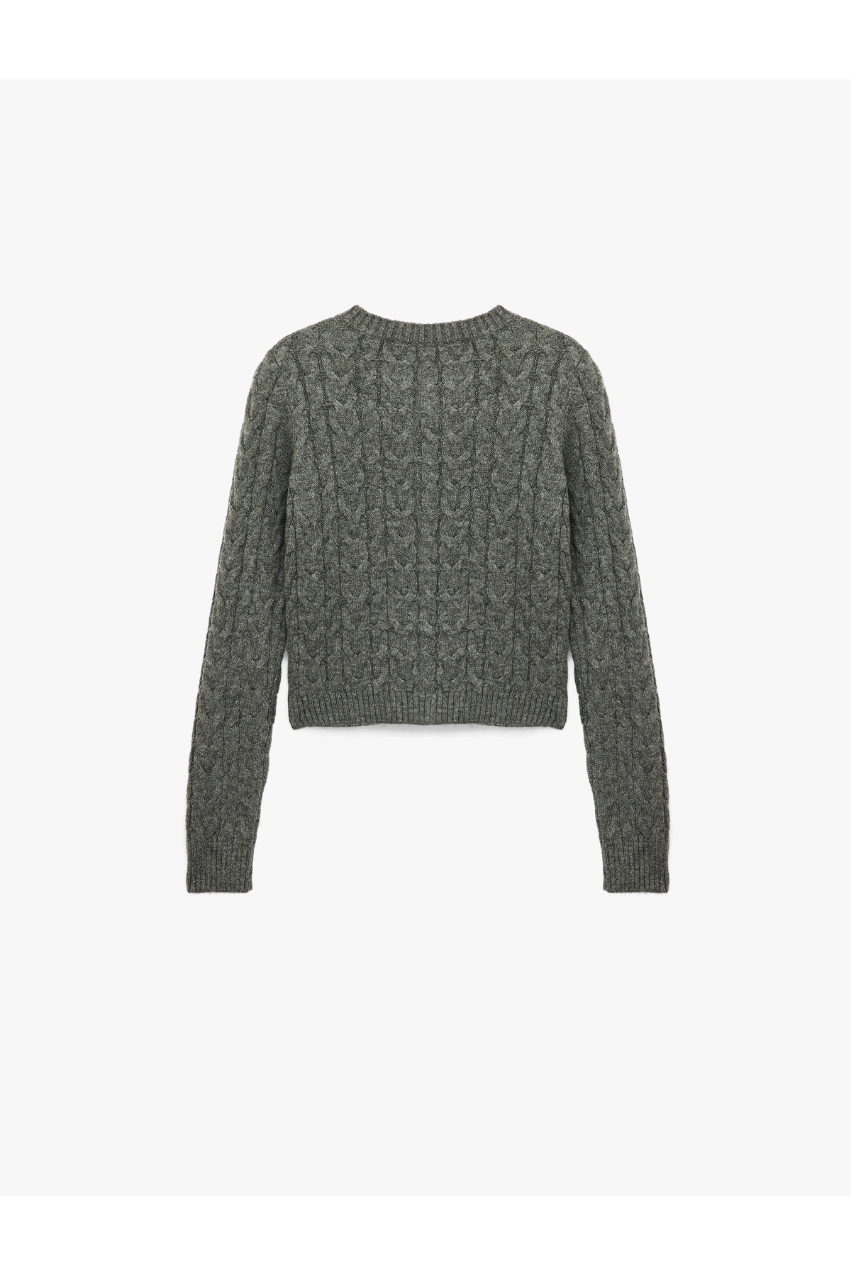 Koton Düğmeli Bisiklet Yaka Uzun Kollu Saç Örgüsü Dokulu Triko Hırka