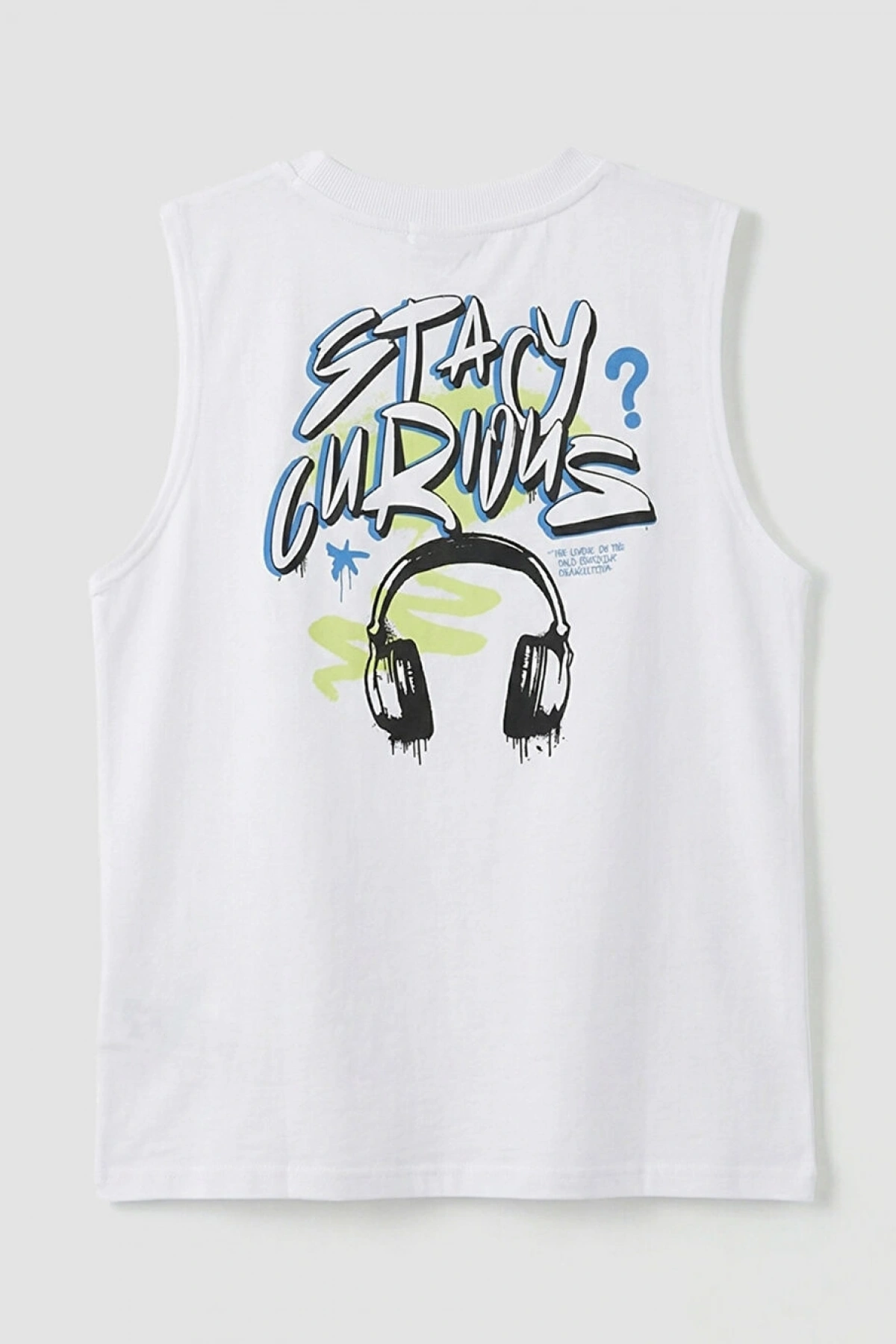 LCW Kids Beyaz Bisiklet Yaka Baskılı Penye Erkek Çocuk Atlet