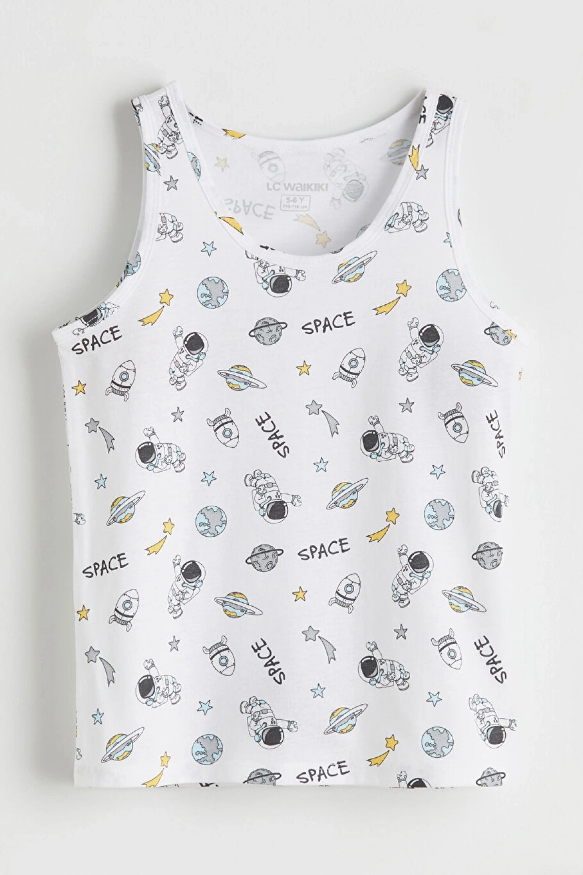 LCW Kids Beyaz Baskılı Erkek Çocuk Atlet 2li