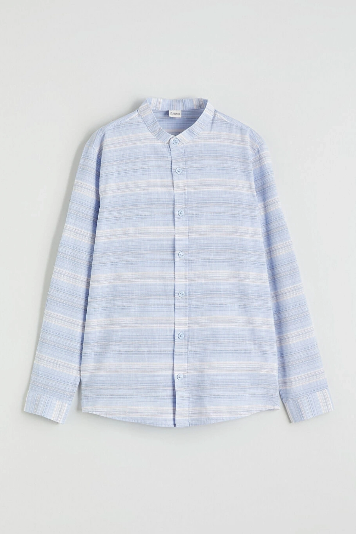 LCW Kids Mavi Hakim Yaka Çizgili Erkek Çocuk Gömlek