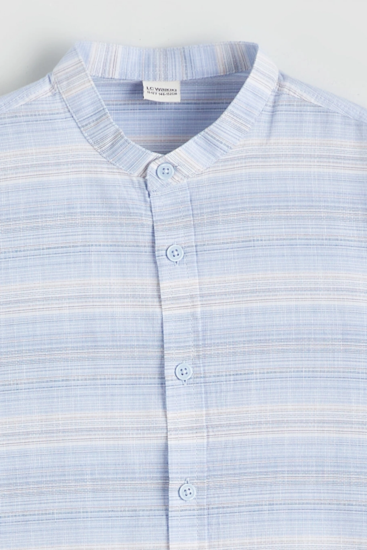 LCW Kids Mavi Hakim Yaka Çizgili Erkek Çocuk Gömlek