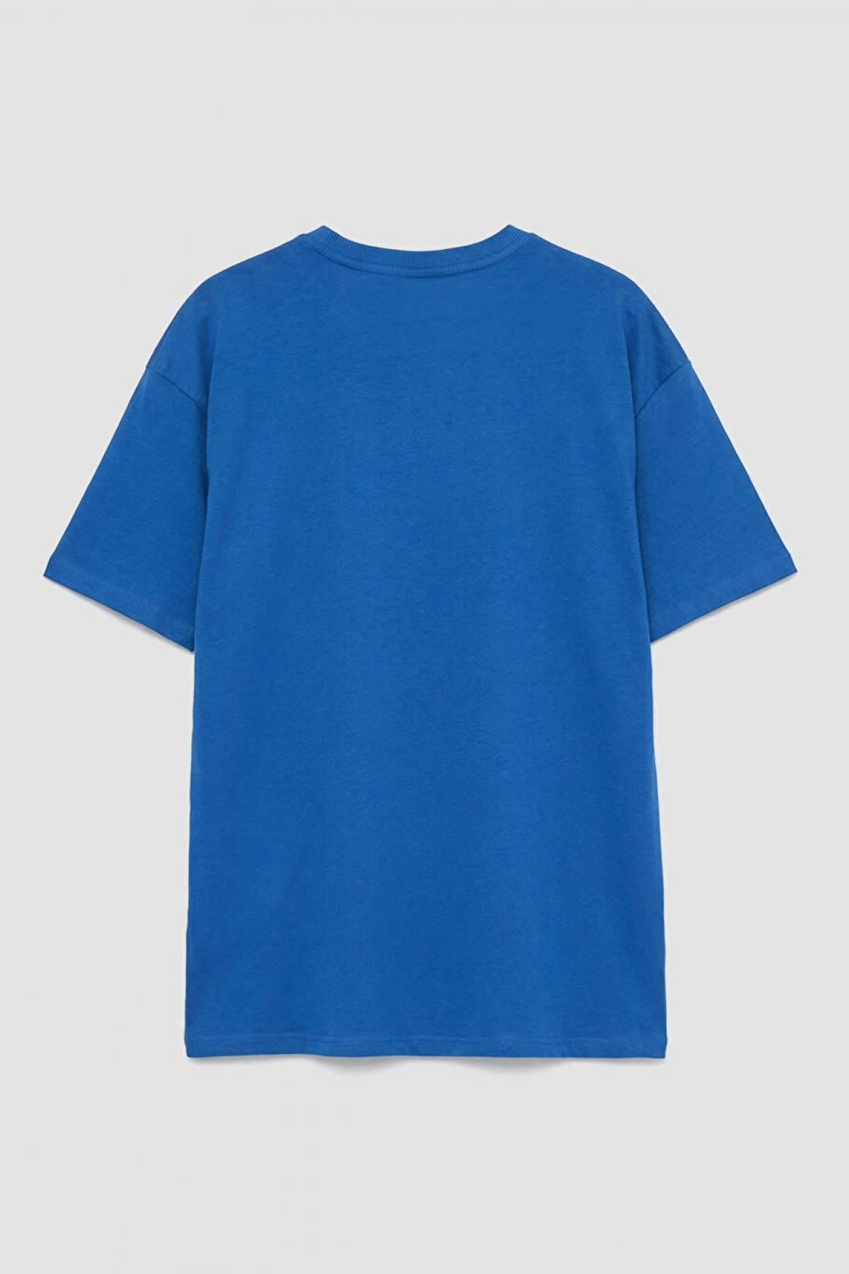 LCW Kids Mavi Bisiklet Yaka California Baskılı Erkek Çocuk Tişört