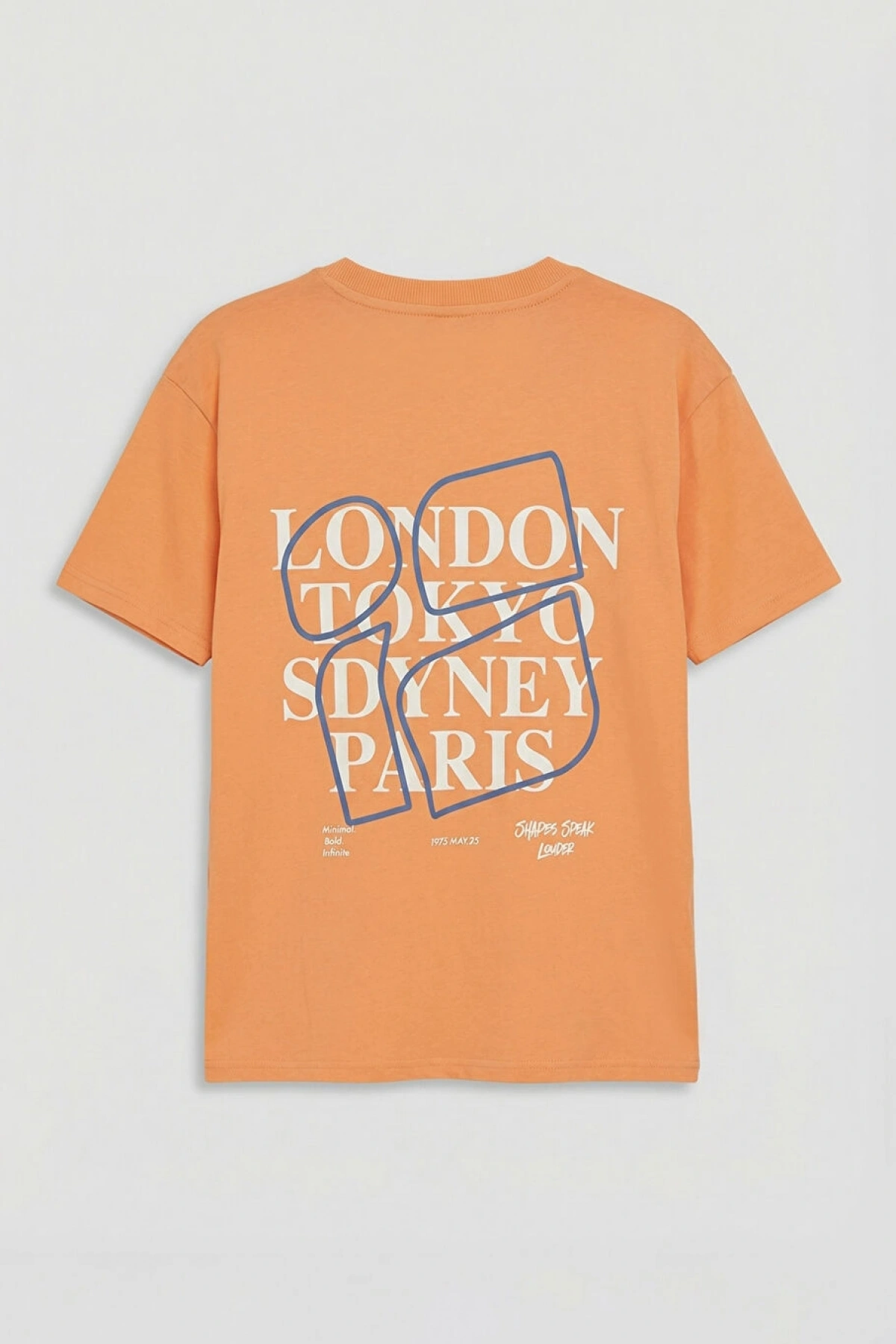 LCW Kids Turuncu Yazı Ve Şehir Baskılı Penye Erkek Çocuk Tişört