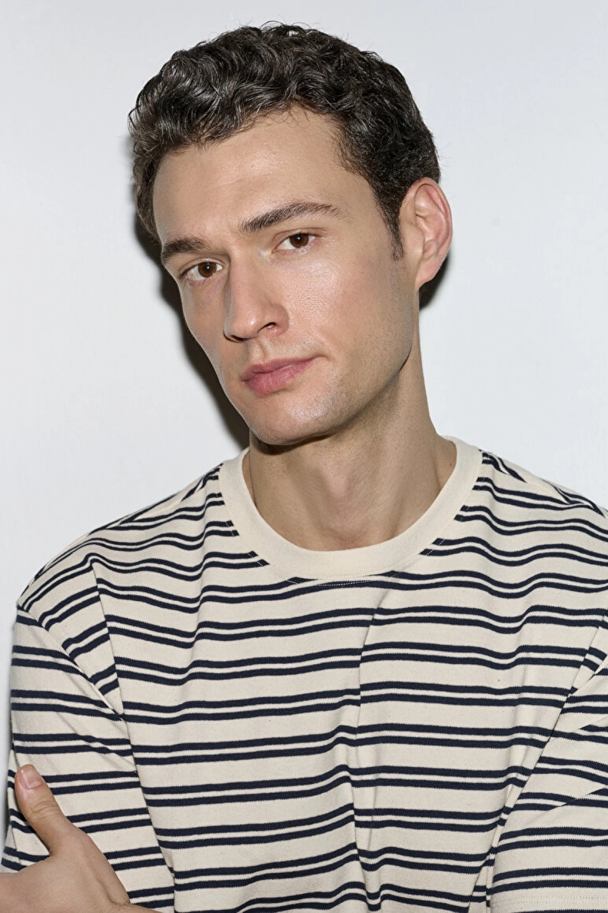 Lacivert Çizgili Ekru Tişört