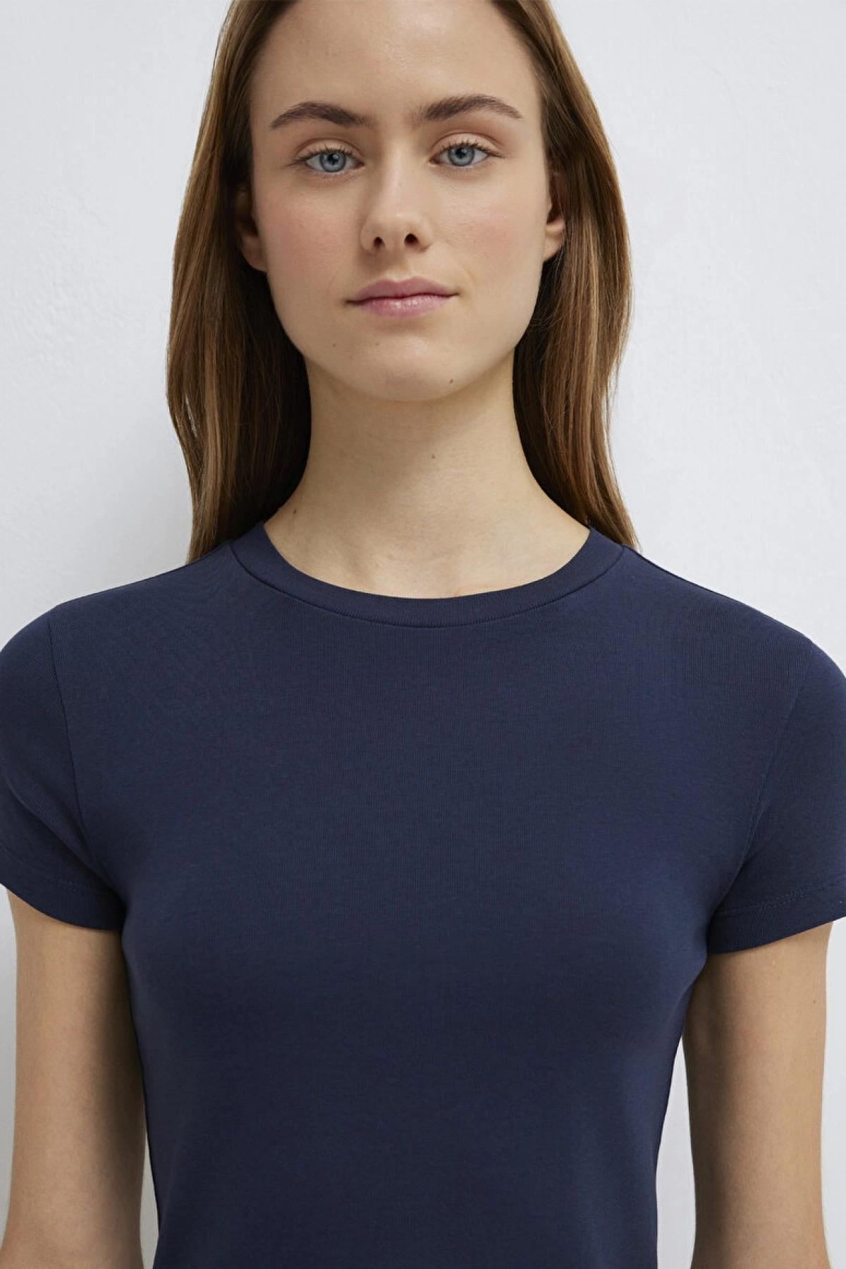 Lacivert Basic Crop Tişört