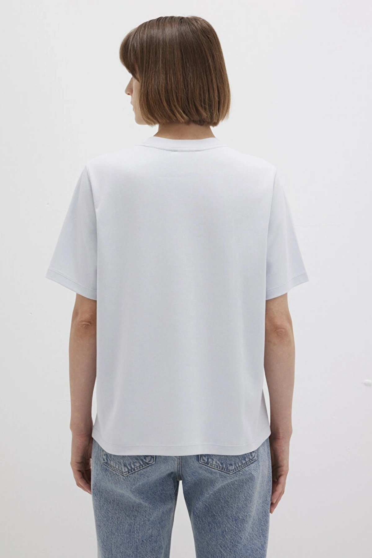 Mavi Logo Baskılı İnterlok Mavi Tişört