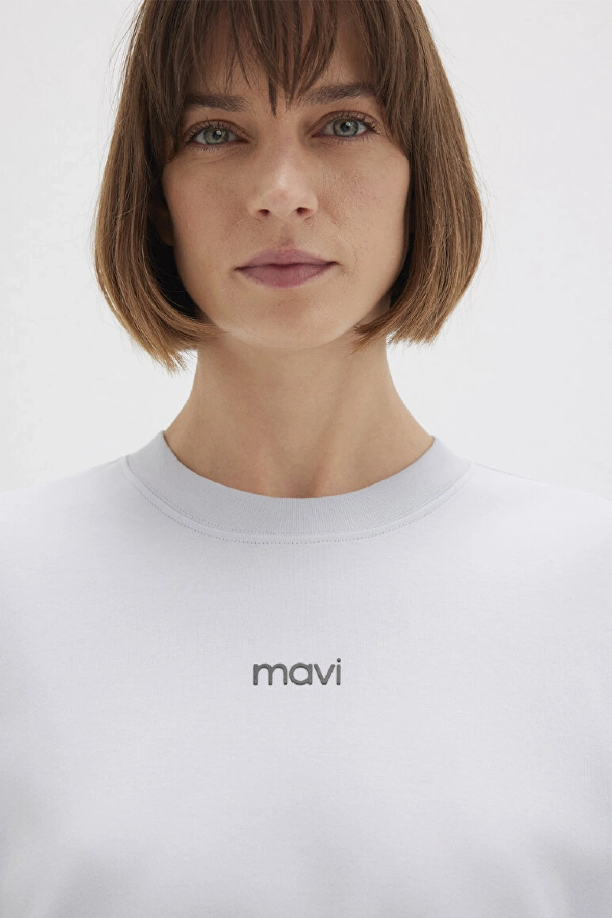 Mavi Logo Baskılı İnterlok Mavi Tişört