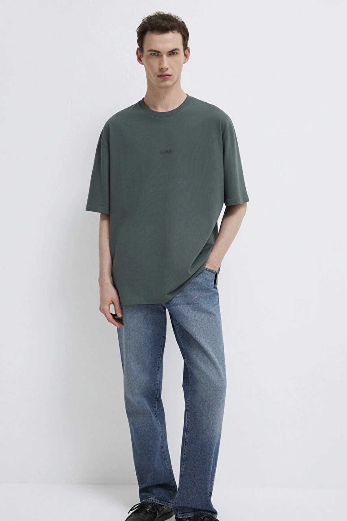 Mavi Logo Yeşil Basic Tişört