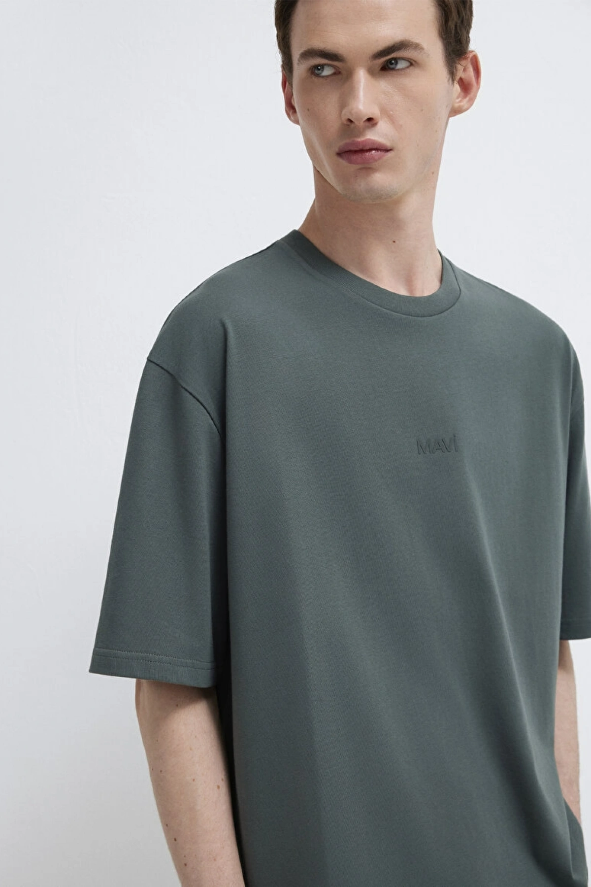 Mavi Logo Yeşil Basic Tişört